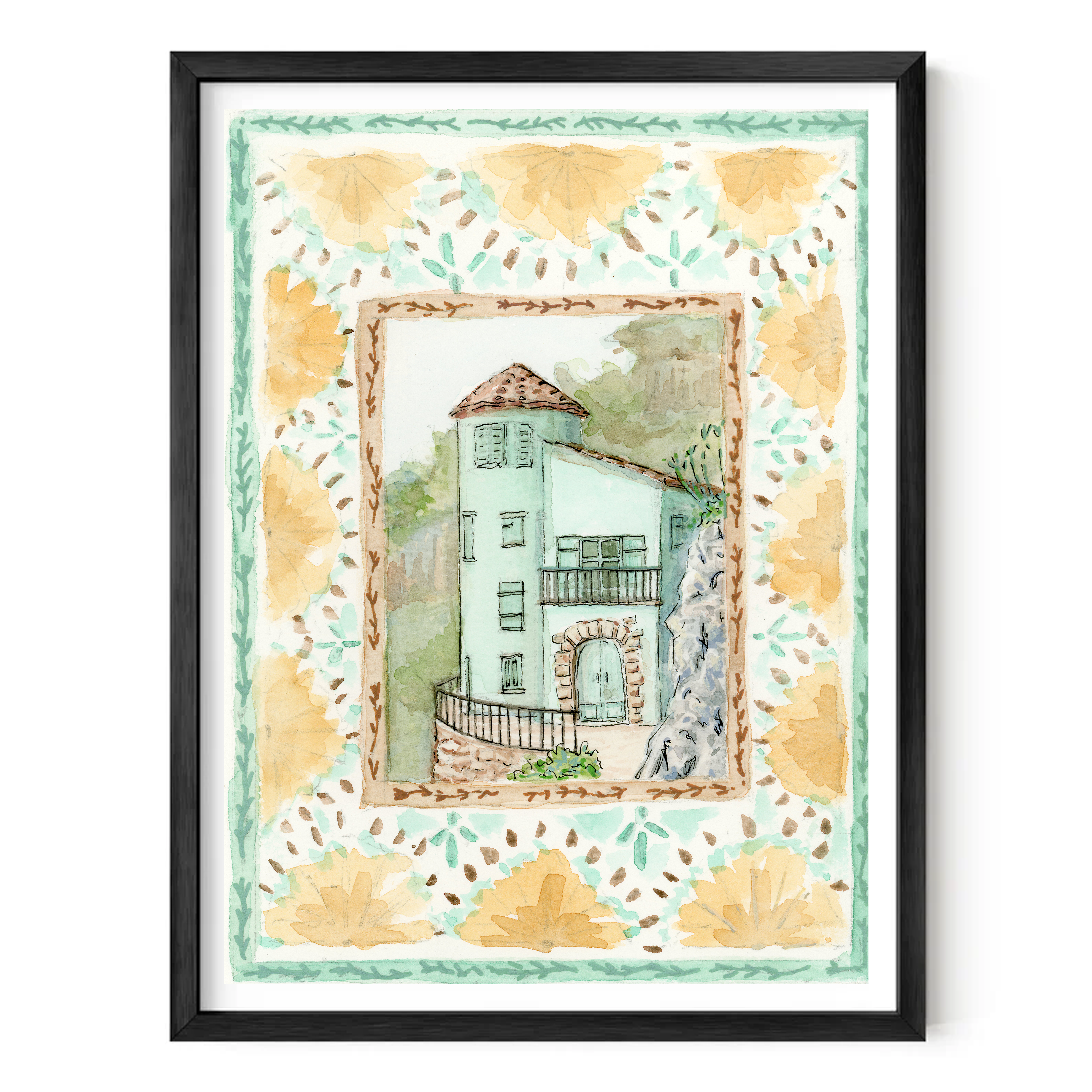 The Teal Cliff Side House