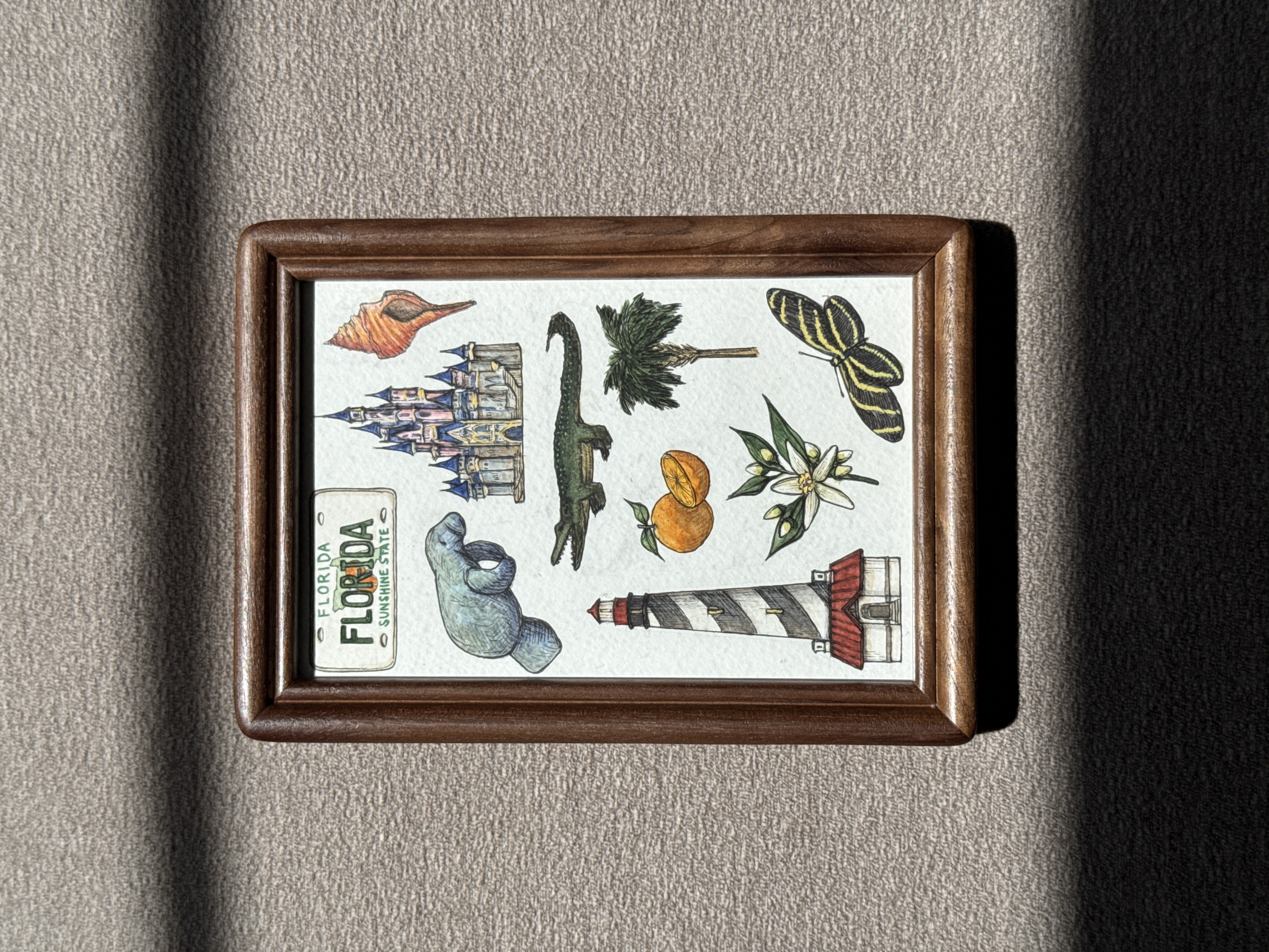 Florida State Symbols - 4x6 Original