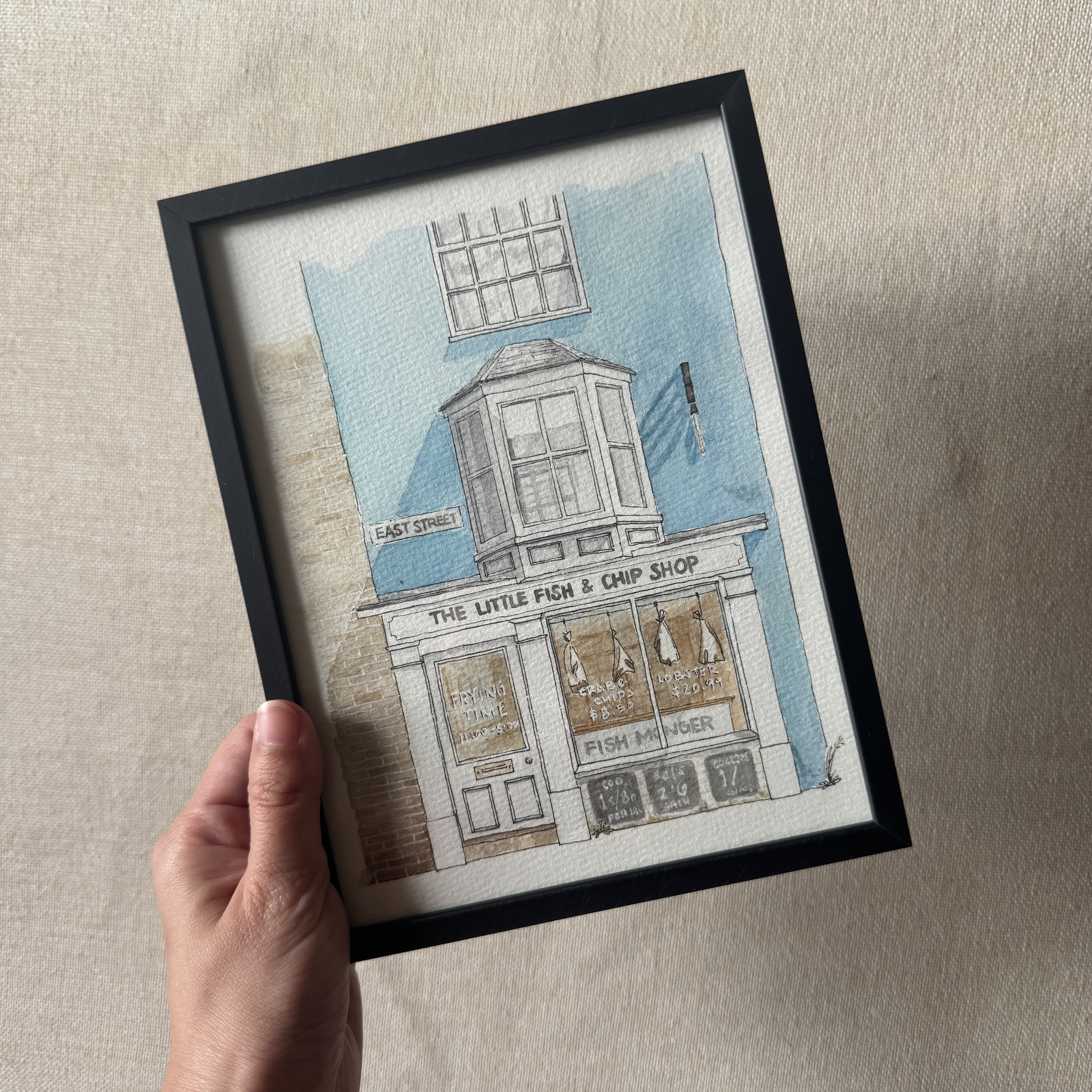 Fish & Chip Shop - 6x8 Original Art