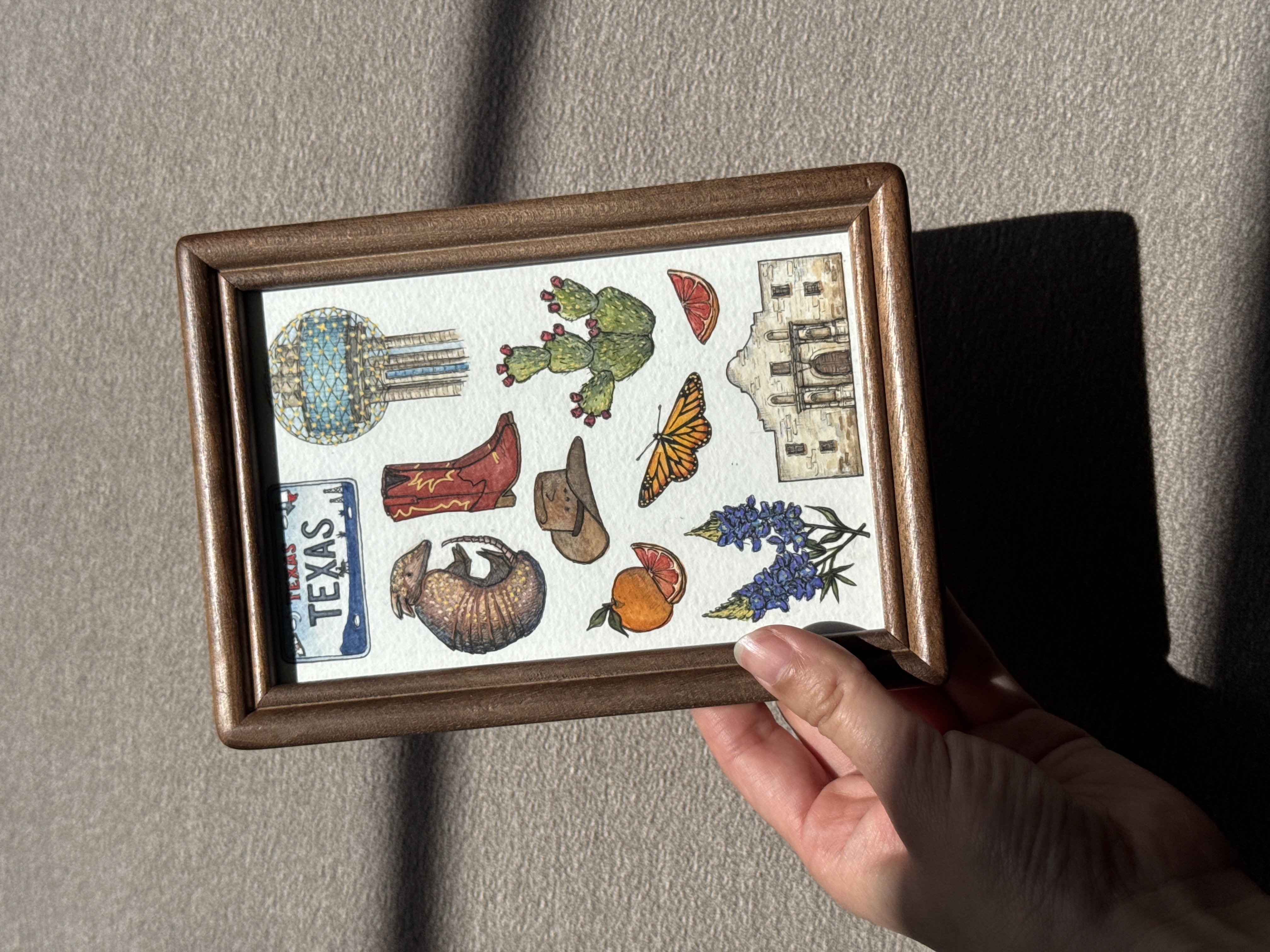 Texas State Symbols - 4x6 Original