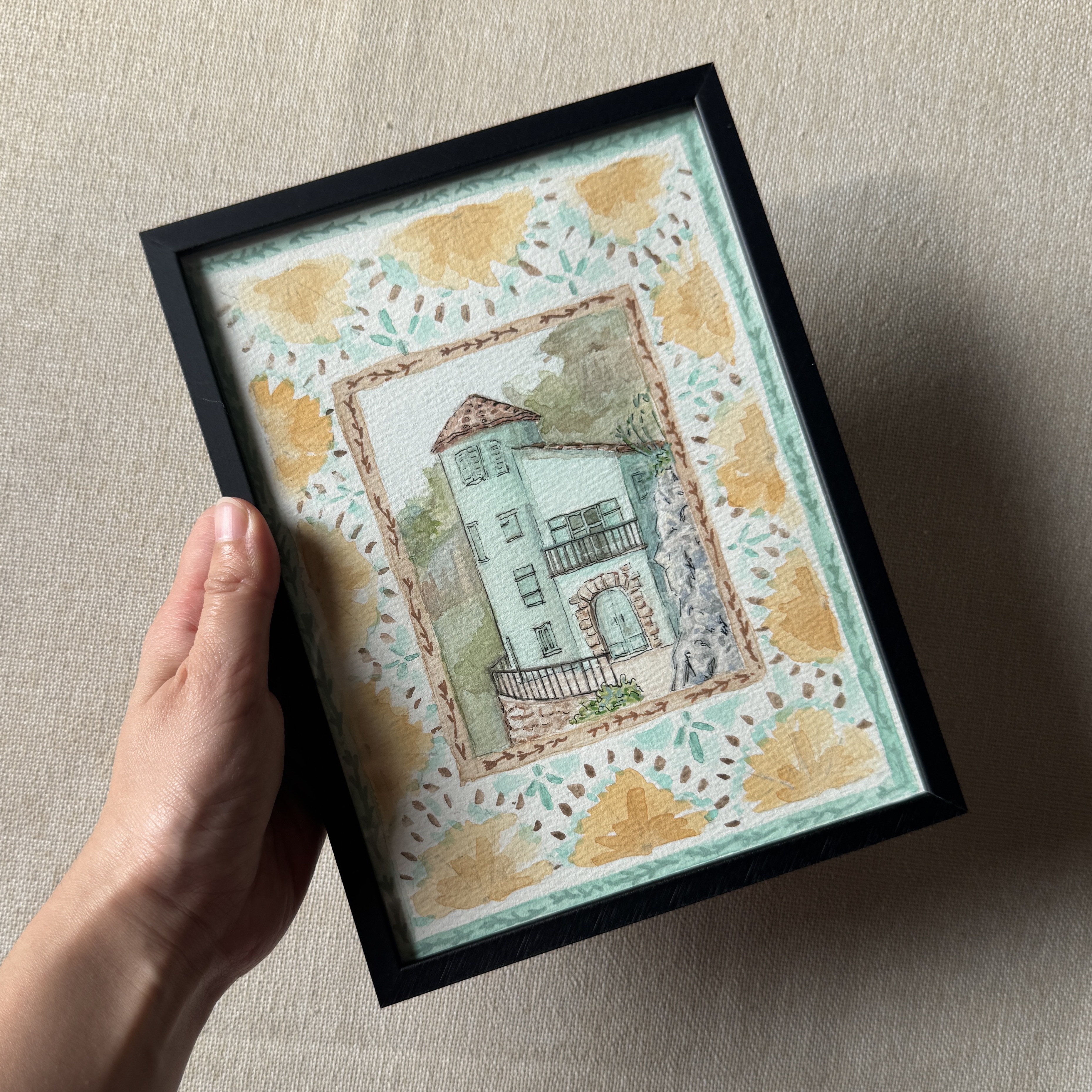 Cliffside Cottage - 6x8 Original Art