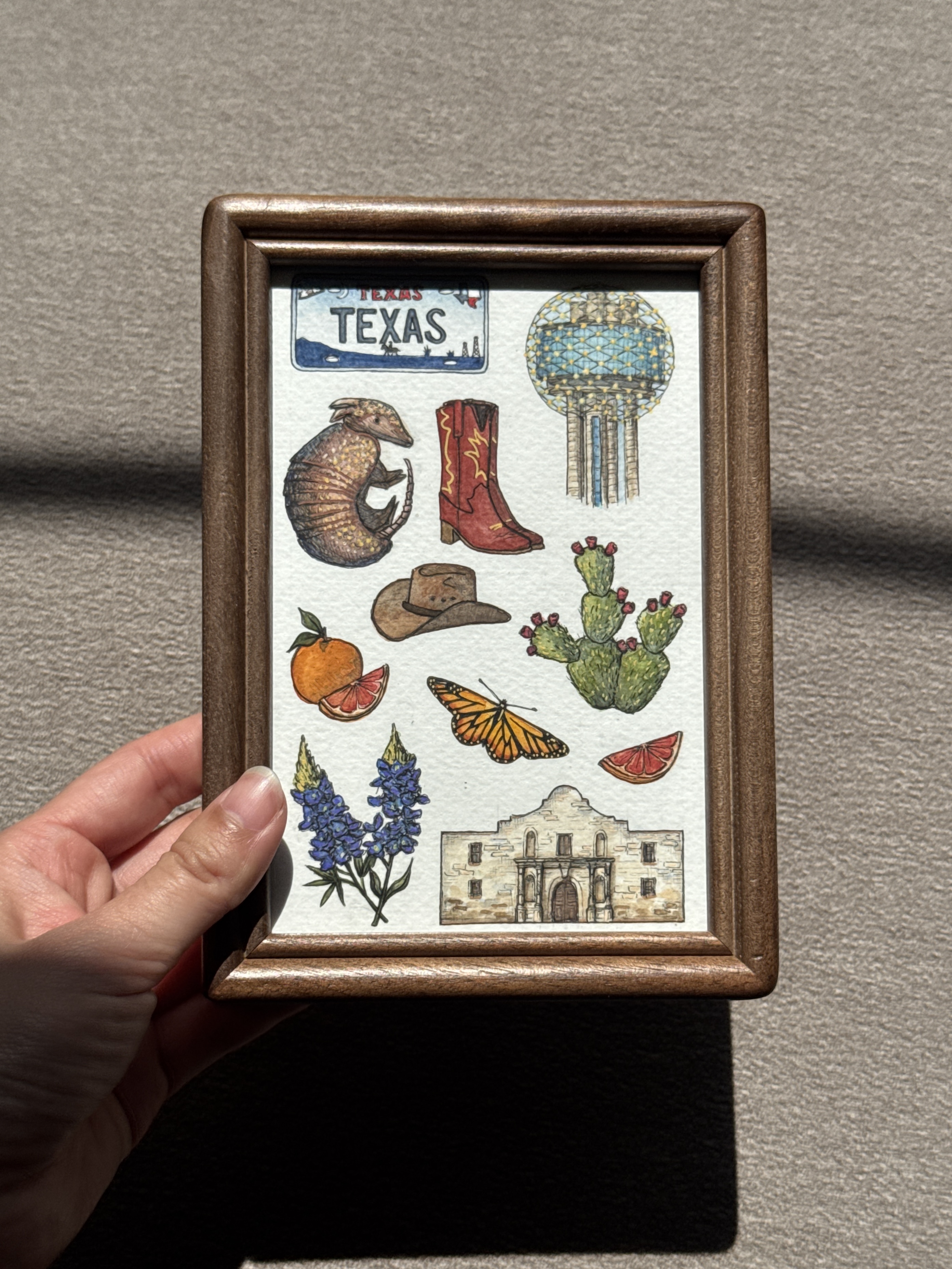 Texas State Symbols - 4x6 Original