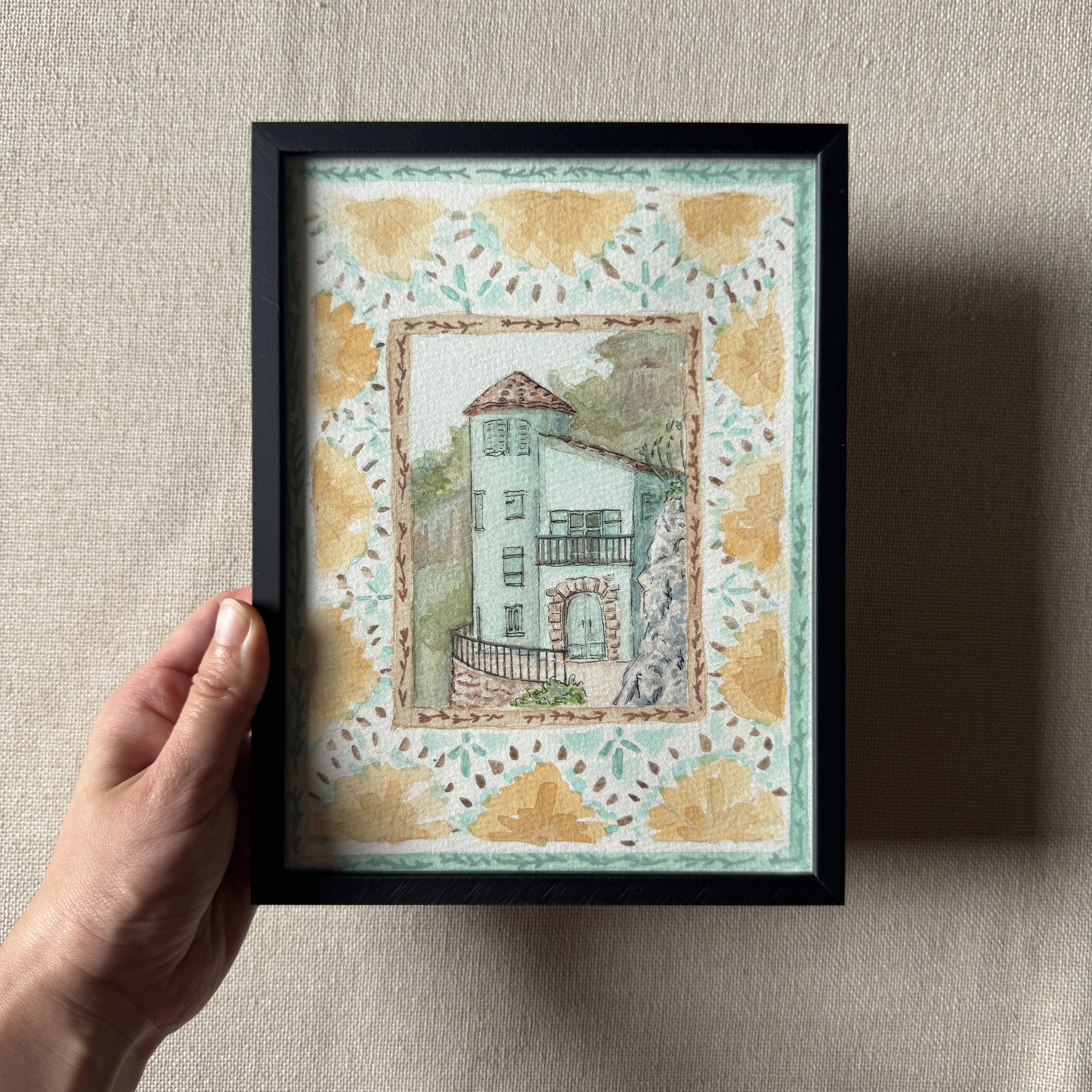 Cliffside Cottage - 6x8 Original Art