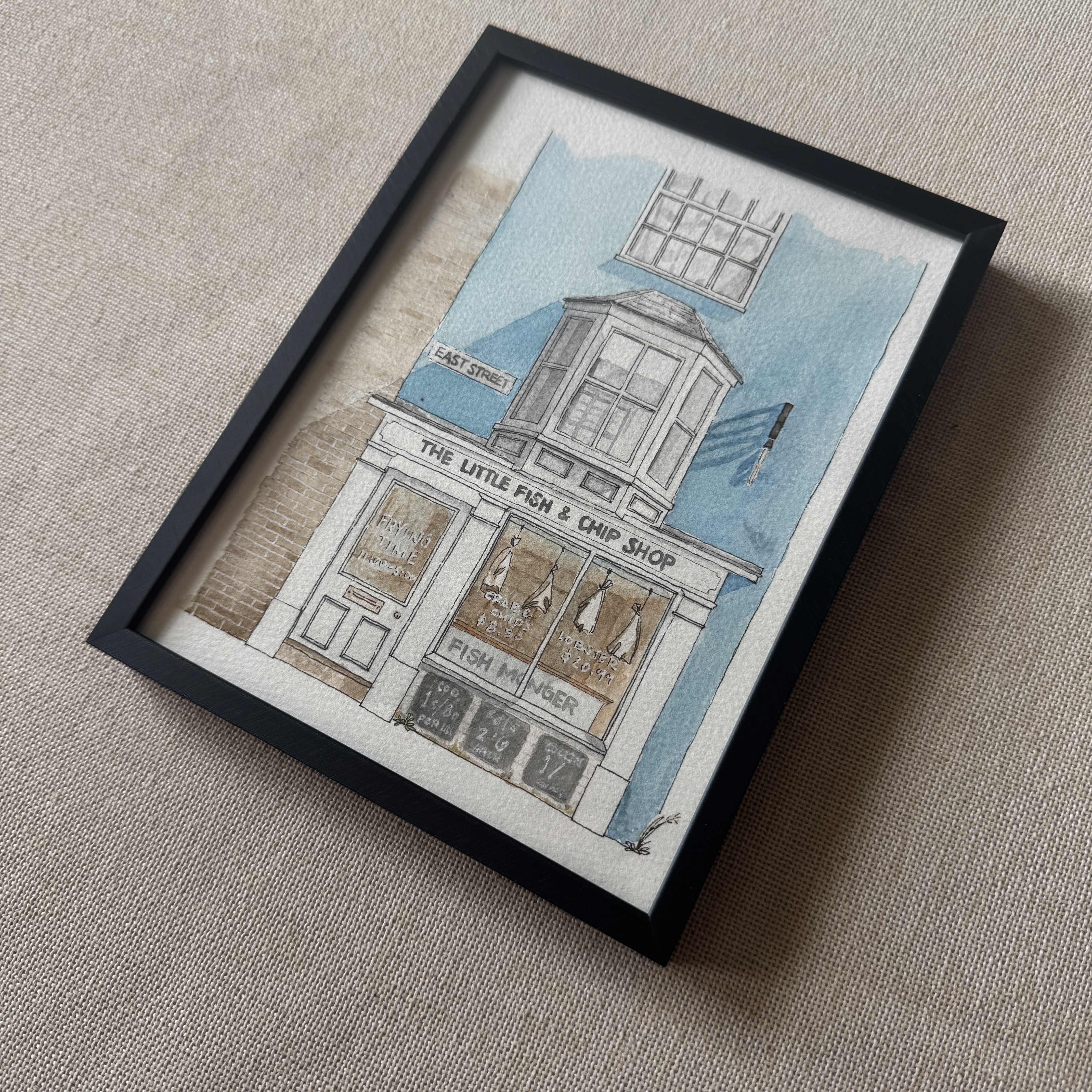 Fish & Chip Shop - 6x8 Original Art