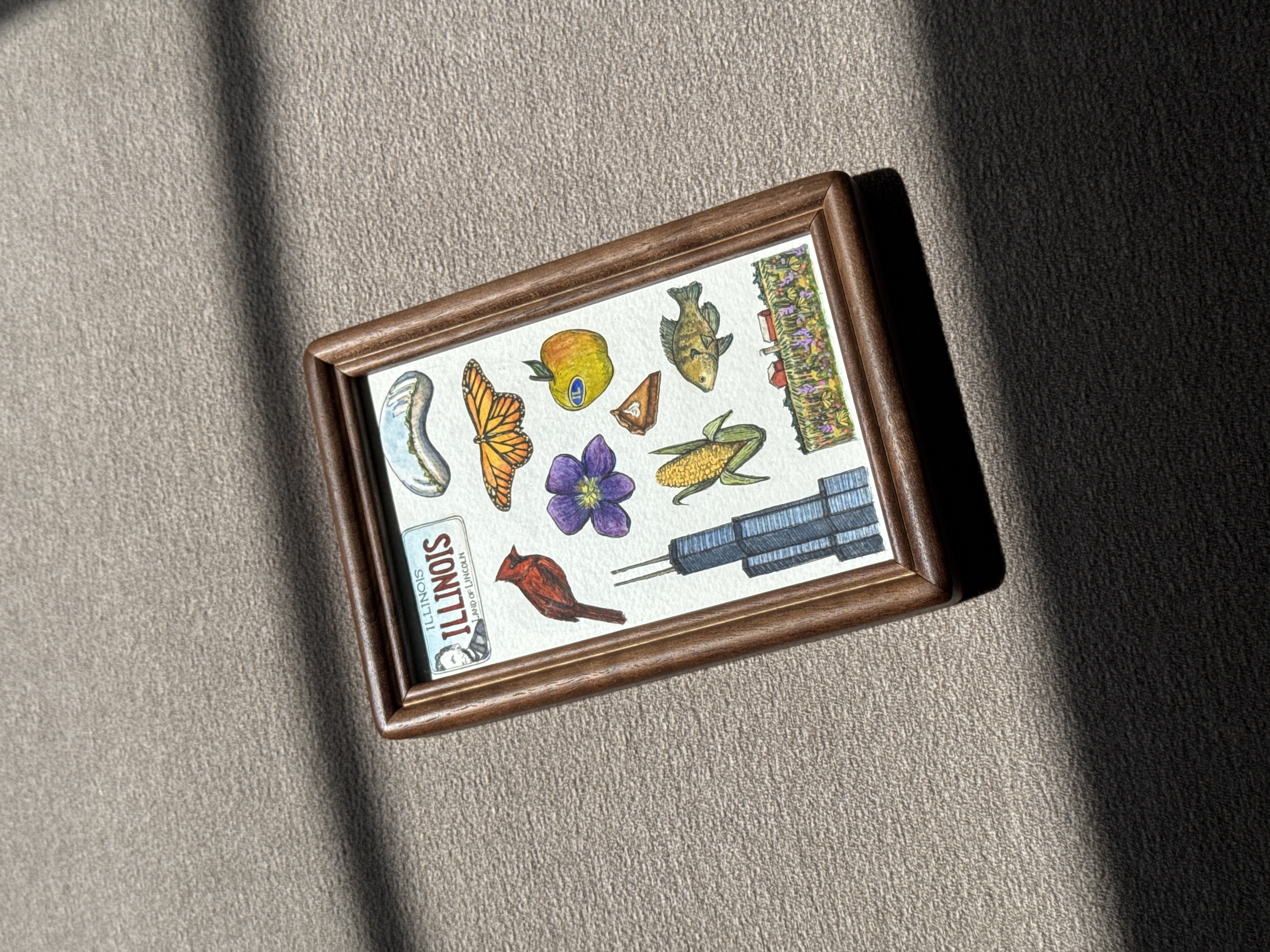 Illinois State Symbols - 4x6 Original