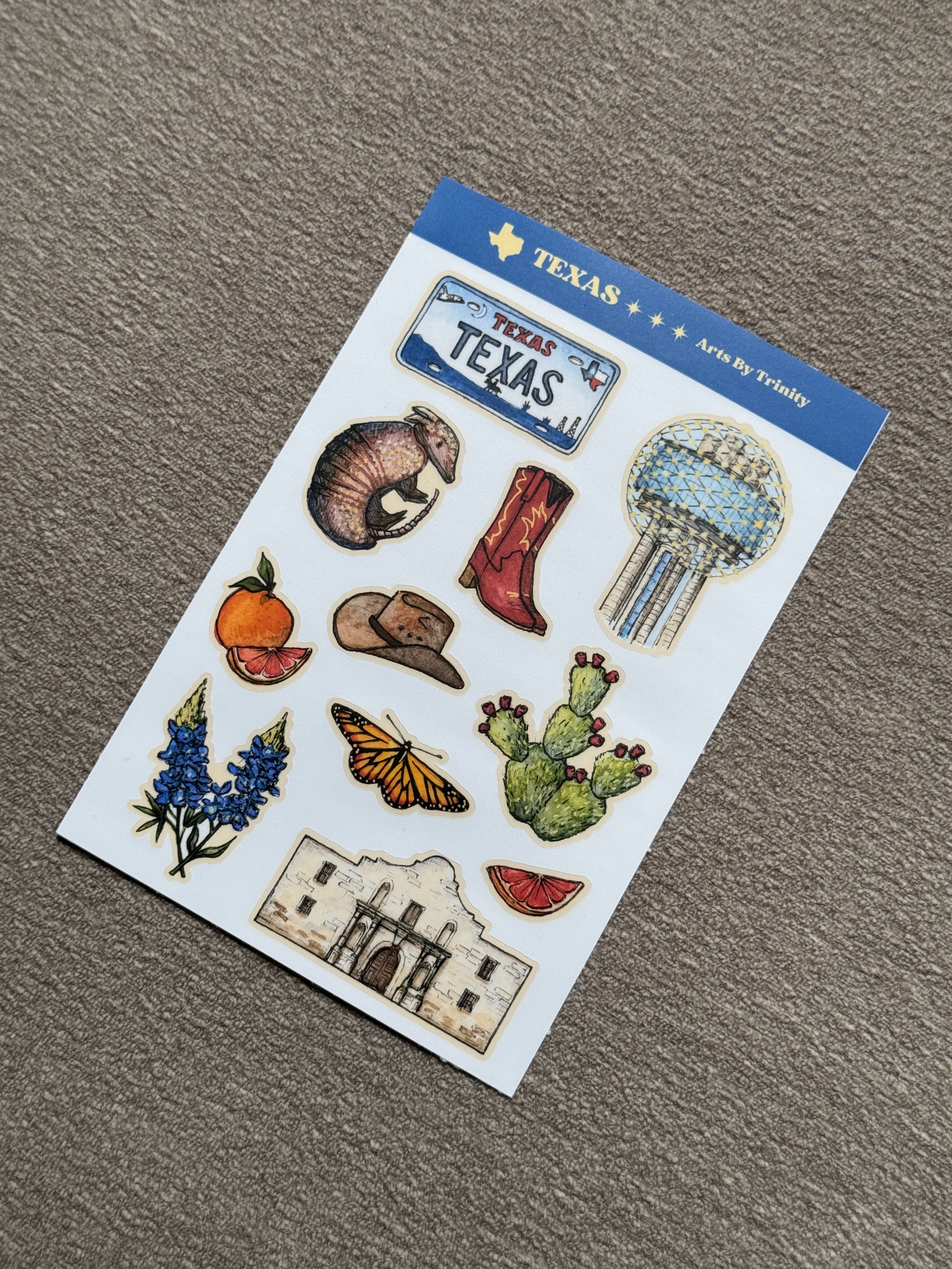 Texas State Symbols - Sticker Sheet