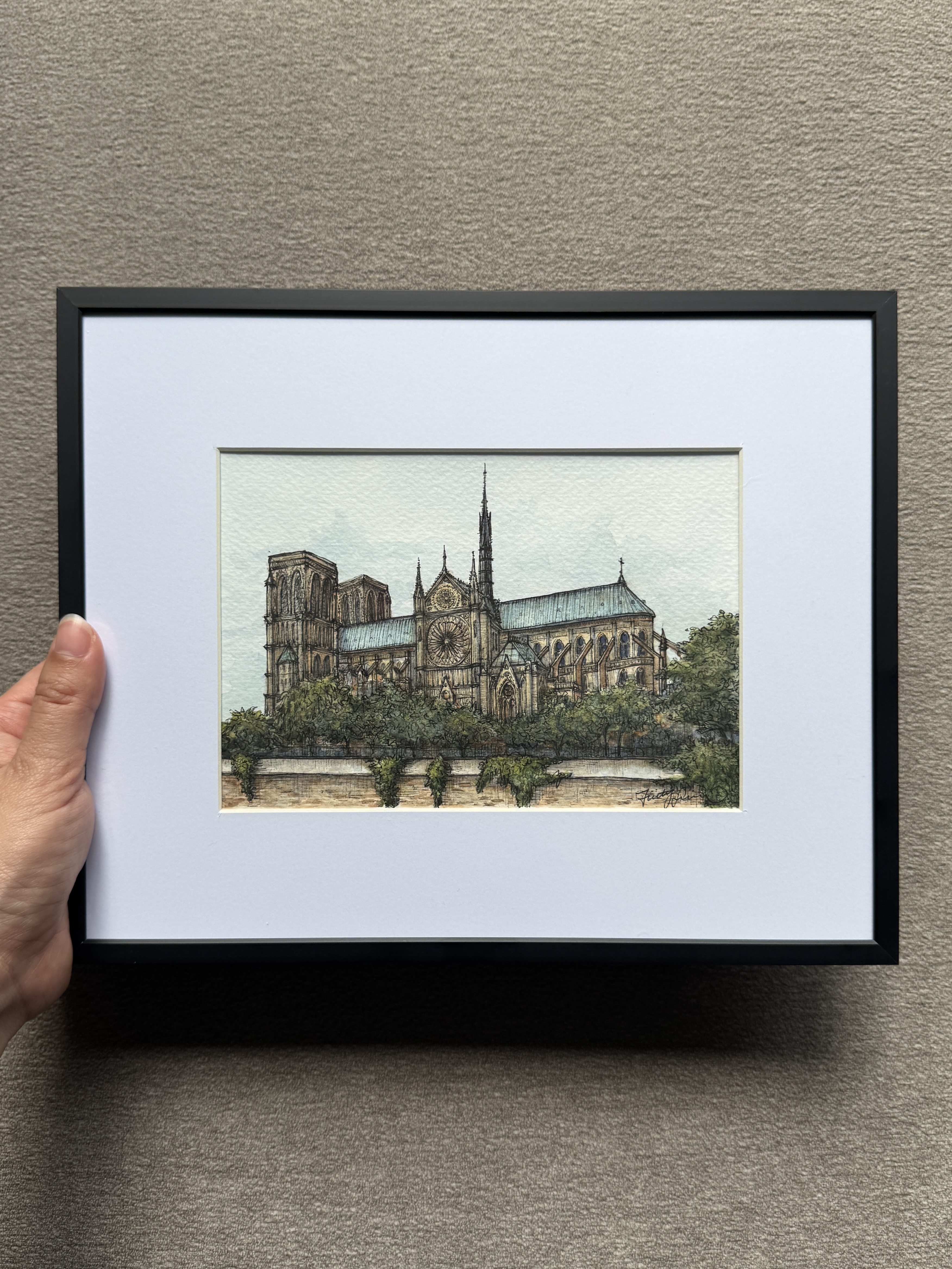 Notre-Dame Cathedral - 5x7 Original