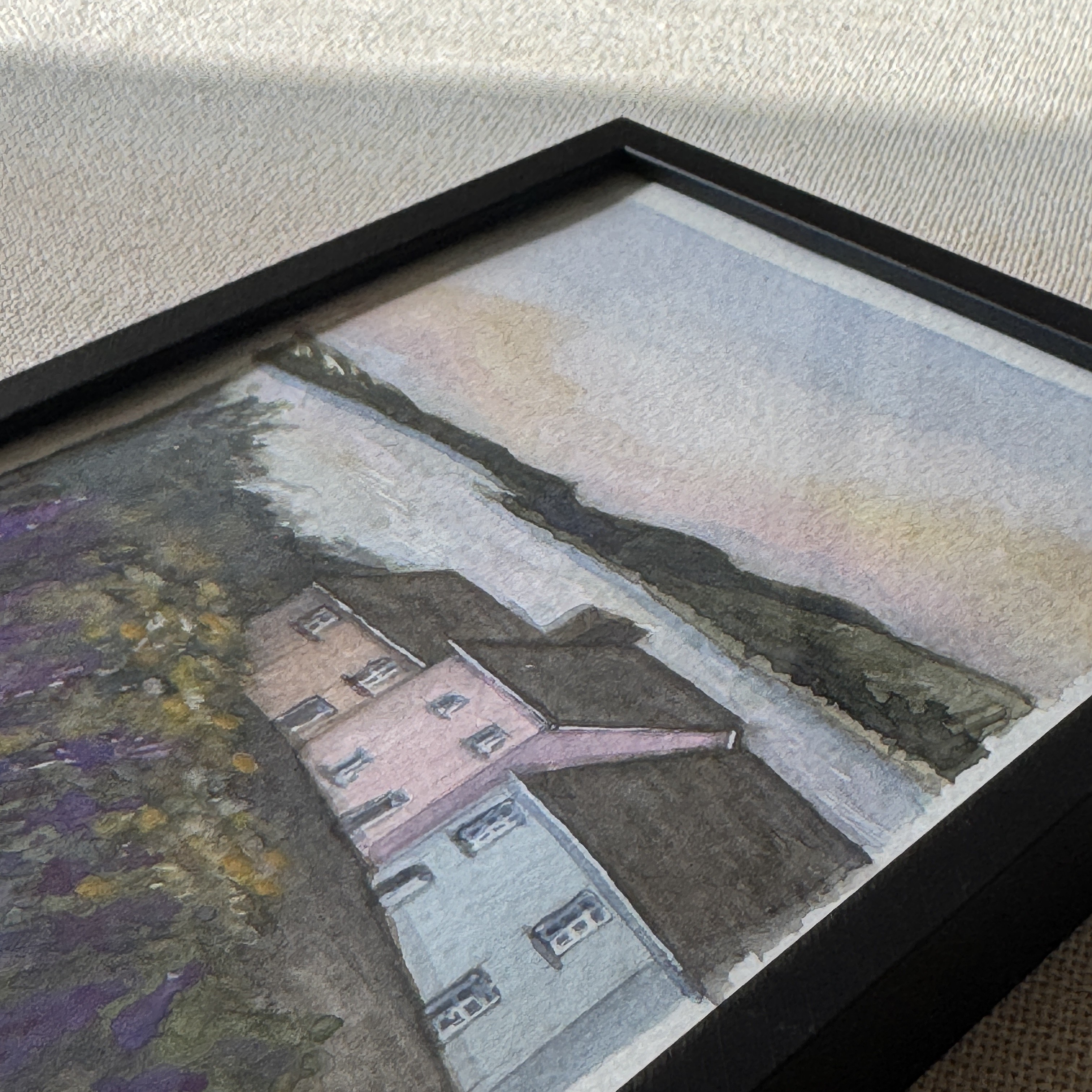 Village by The Lake - 5x7 Original Art