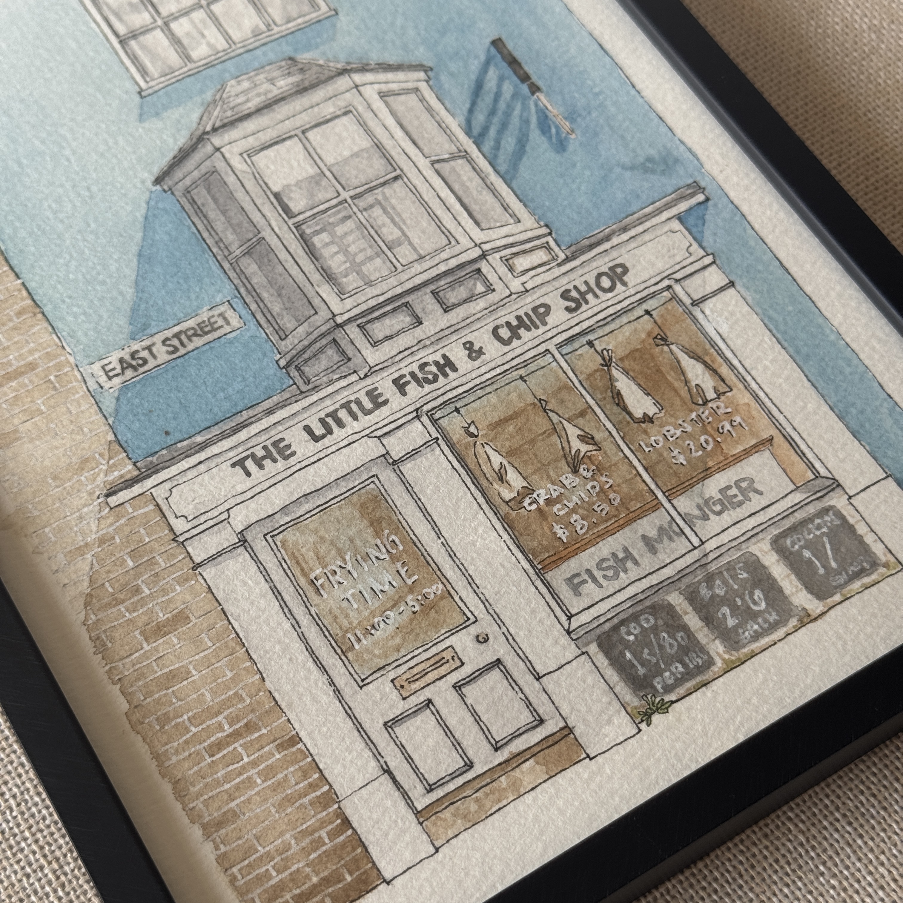 Fish & Chip Shop - 6x8 Original Art