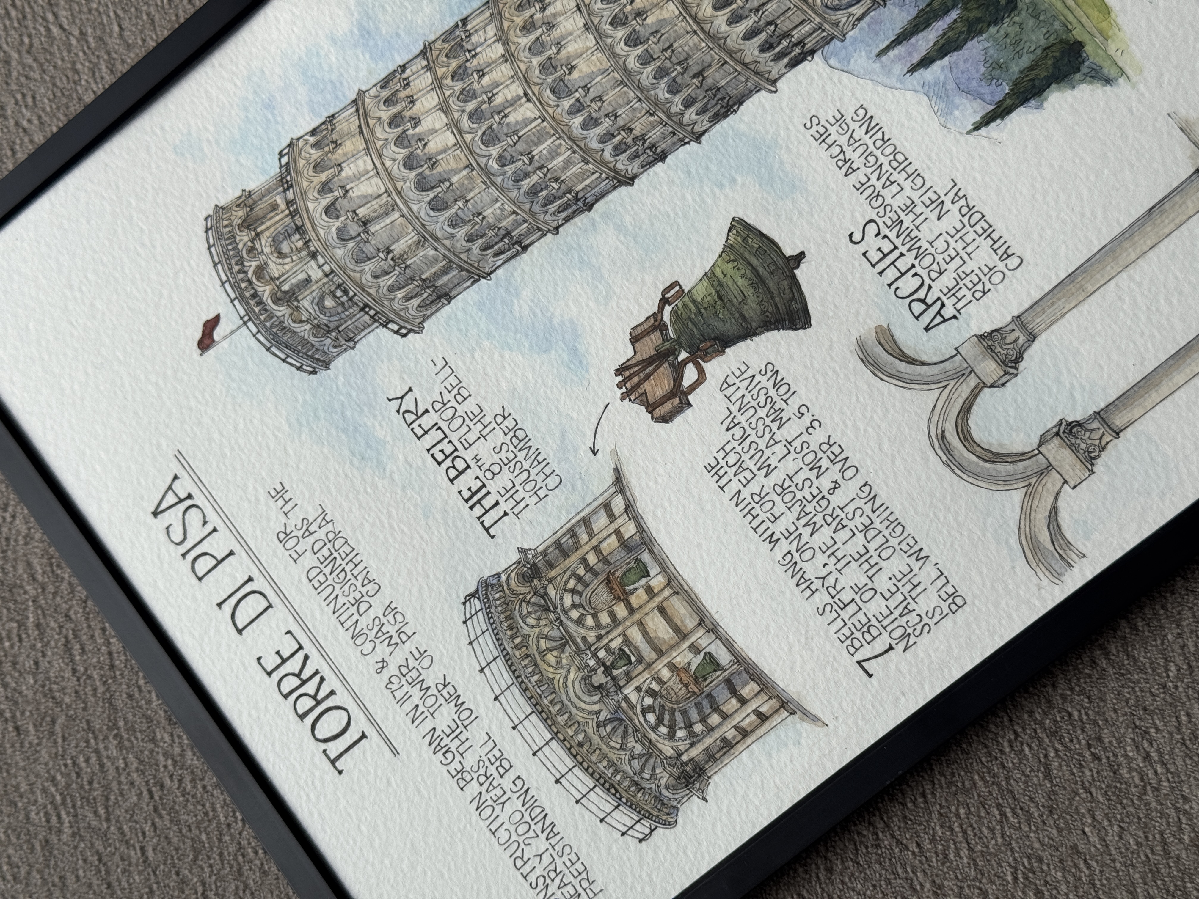 Tower of Pisa - 8x10 Original