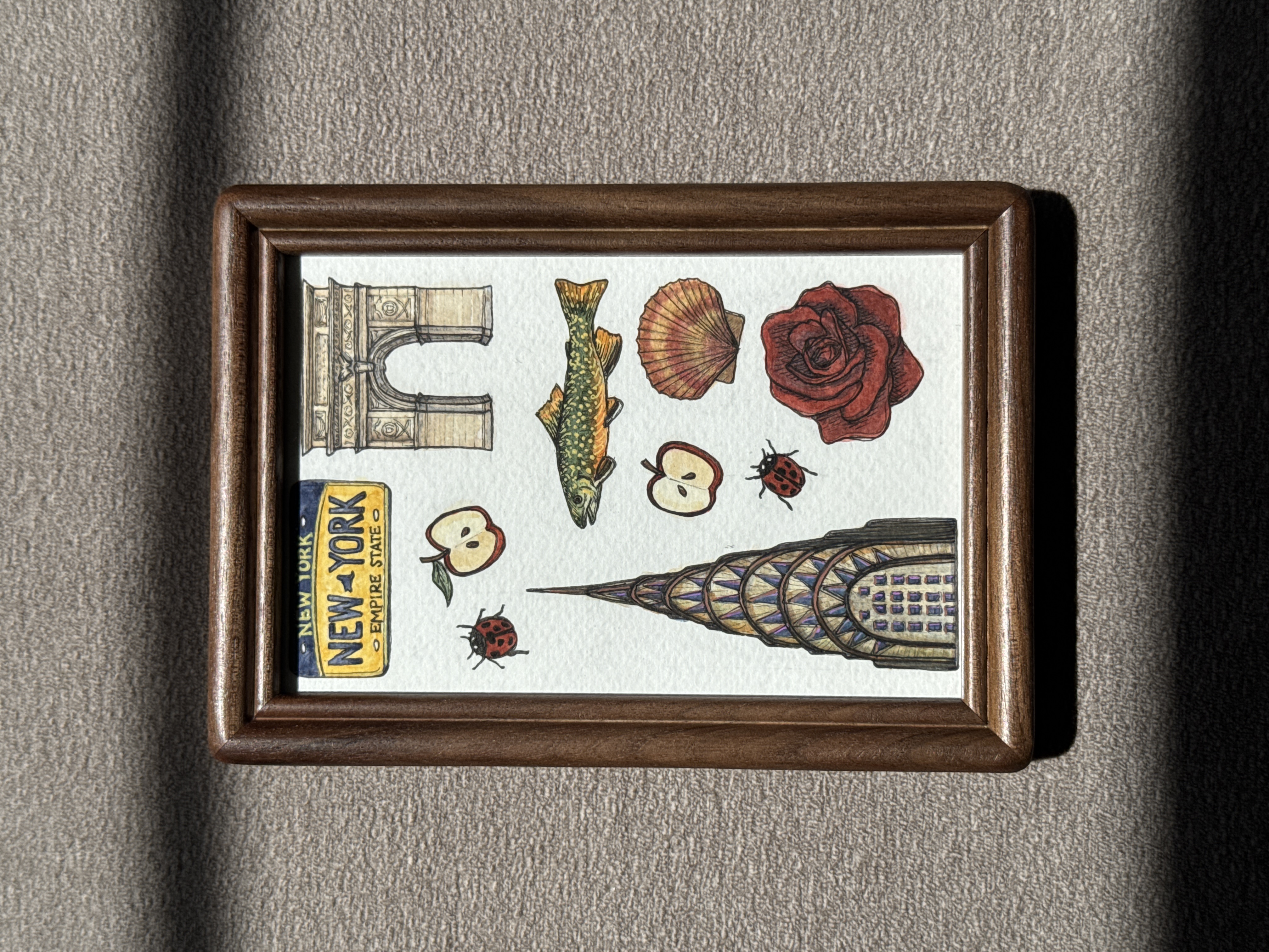 New York State Symbols - 4x6 Original