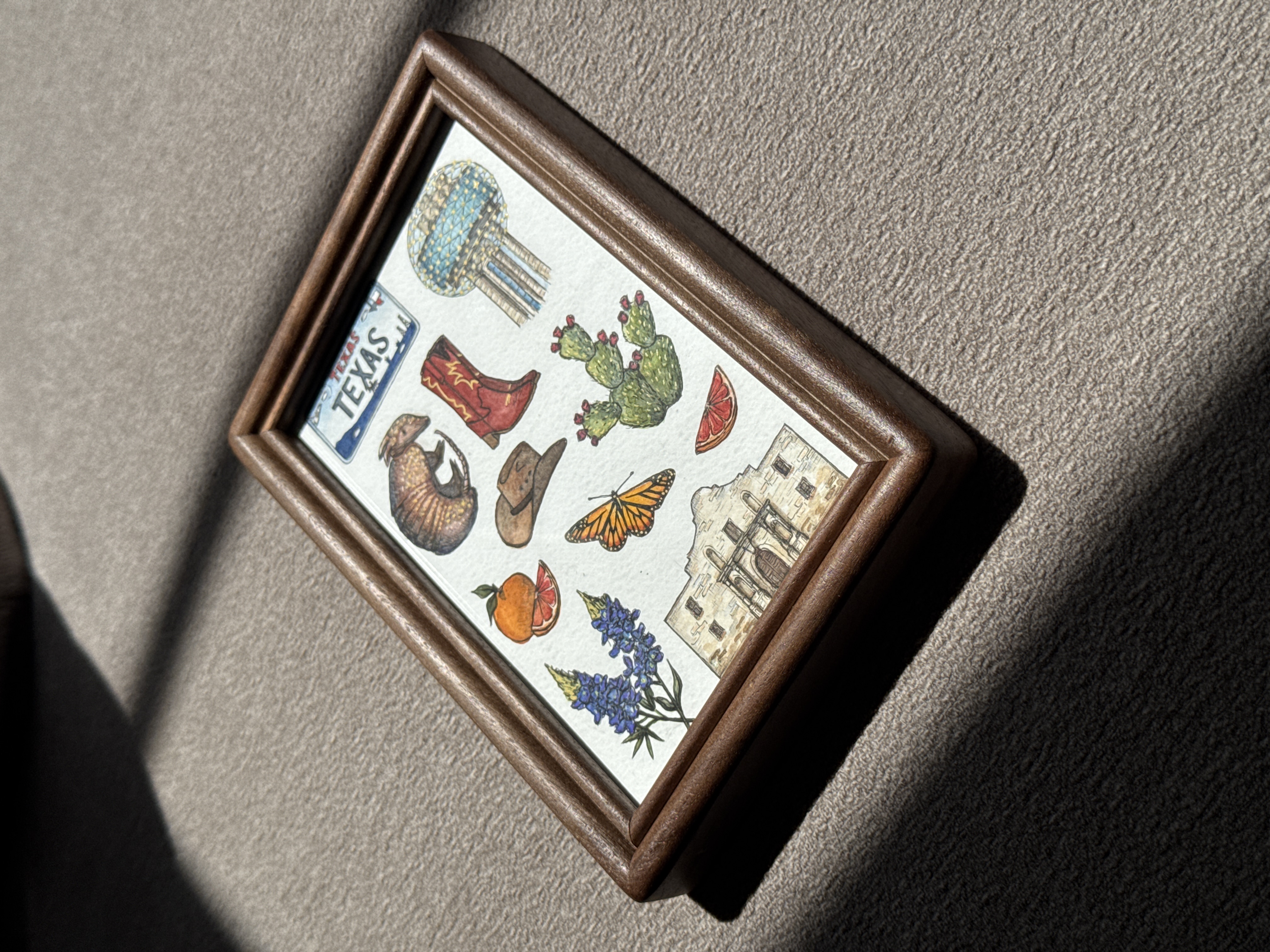 Texas State Symbols - 4x6 Original