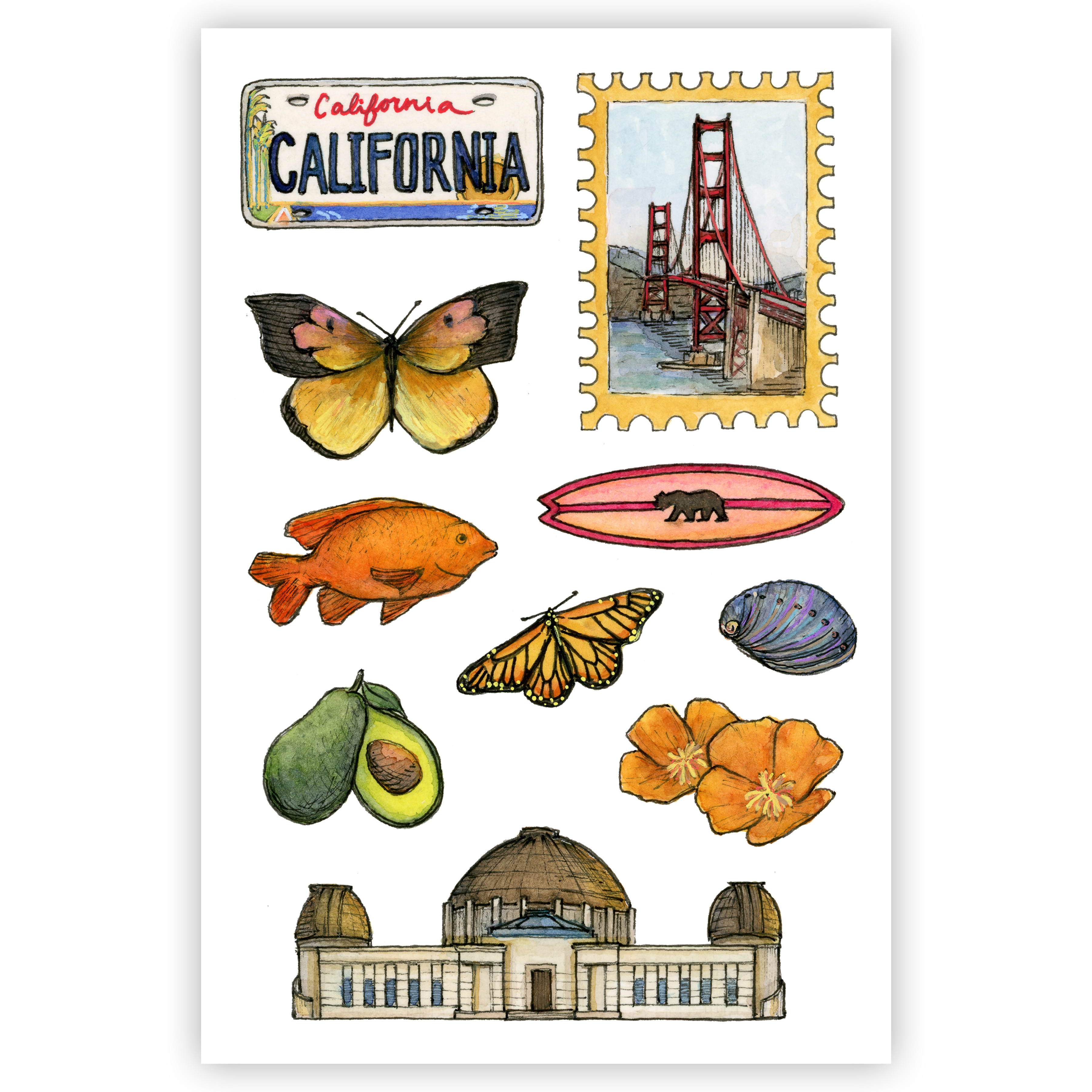 California State Symbols Print