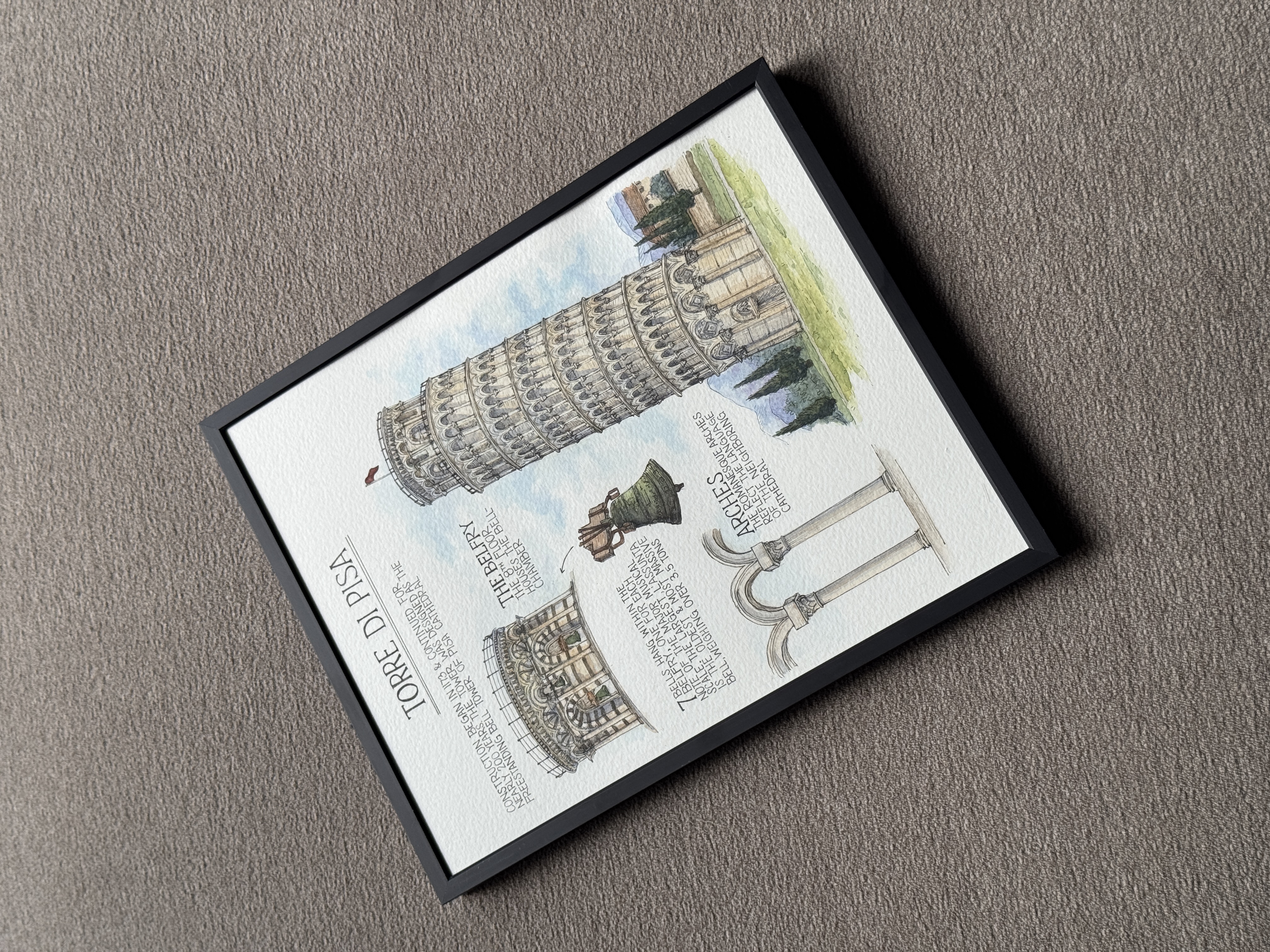 Tower of Pisa - 8x10 Original