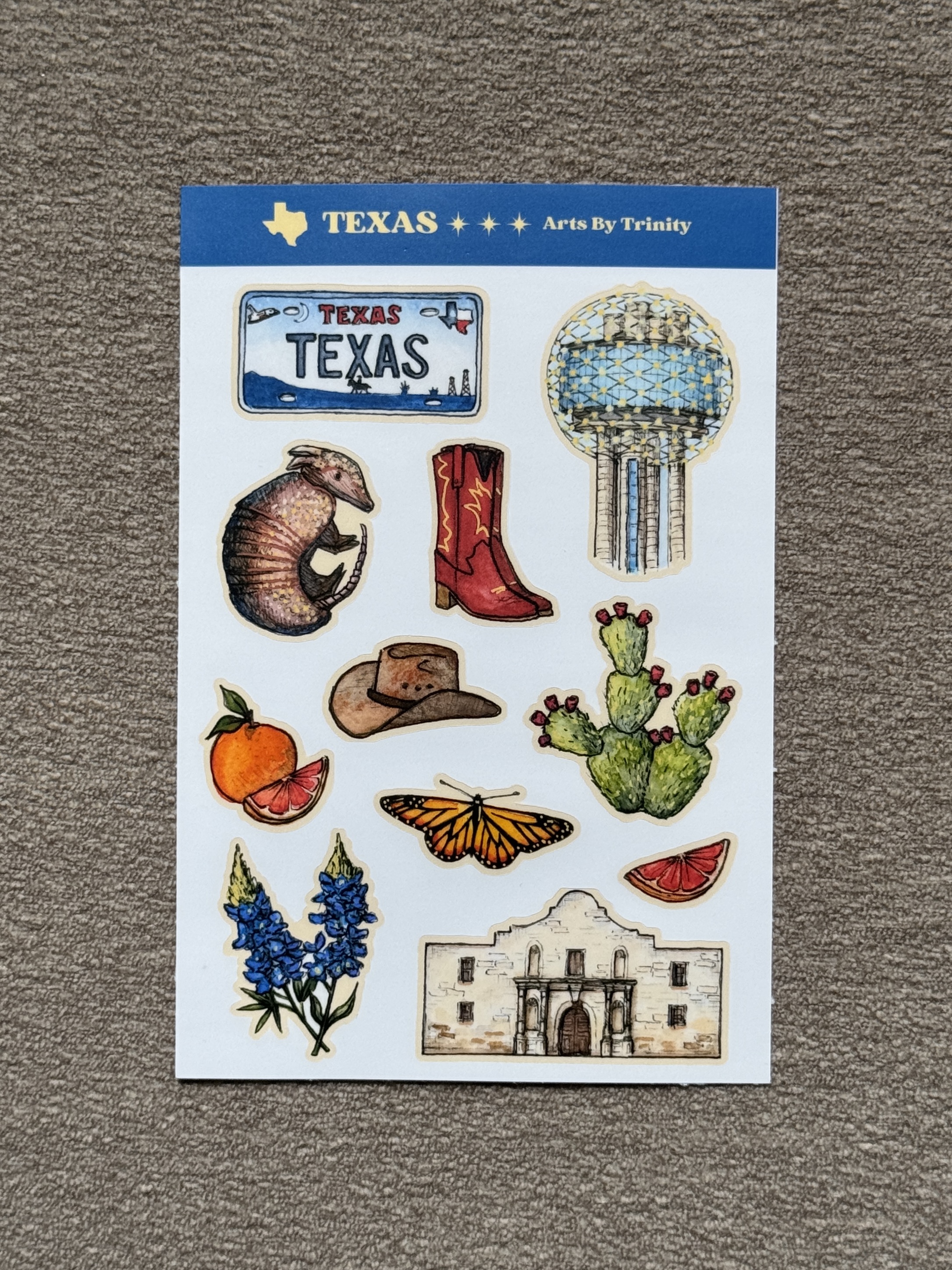 Texas State Symbols - Sticker Sheet
