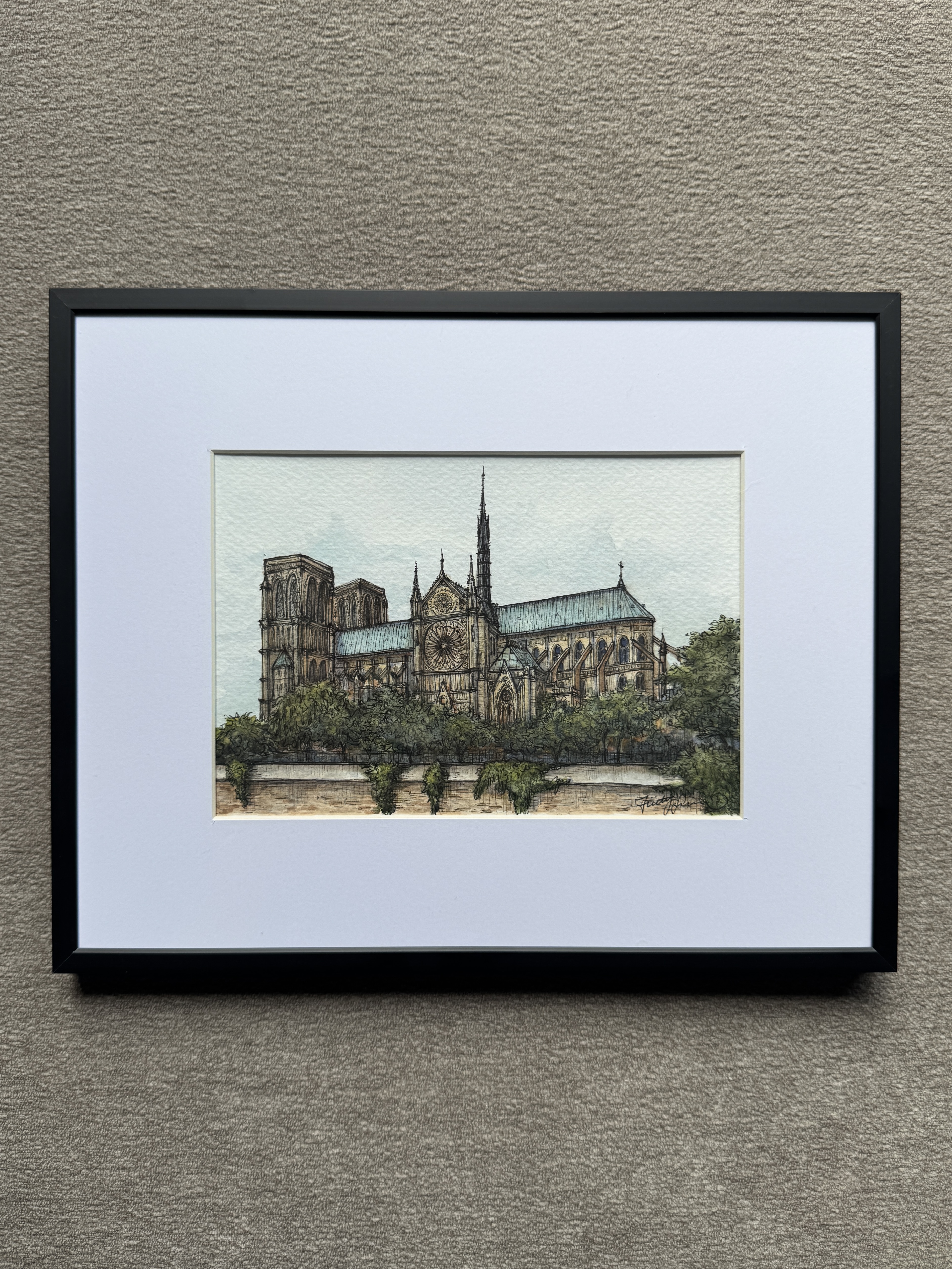 Notre-Dame Cathedral - 5x7 Original