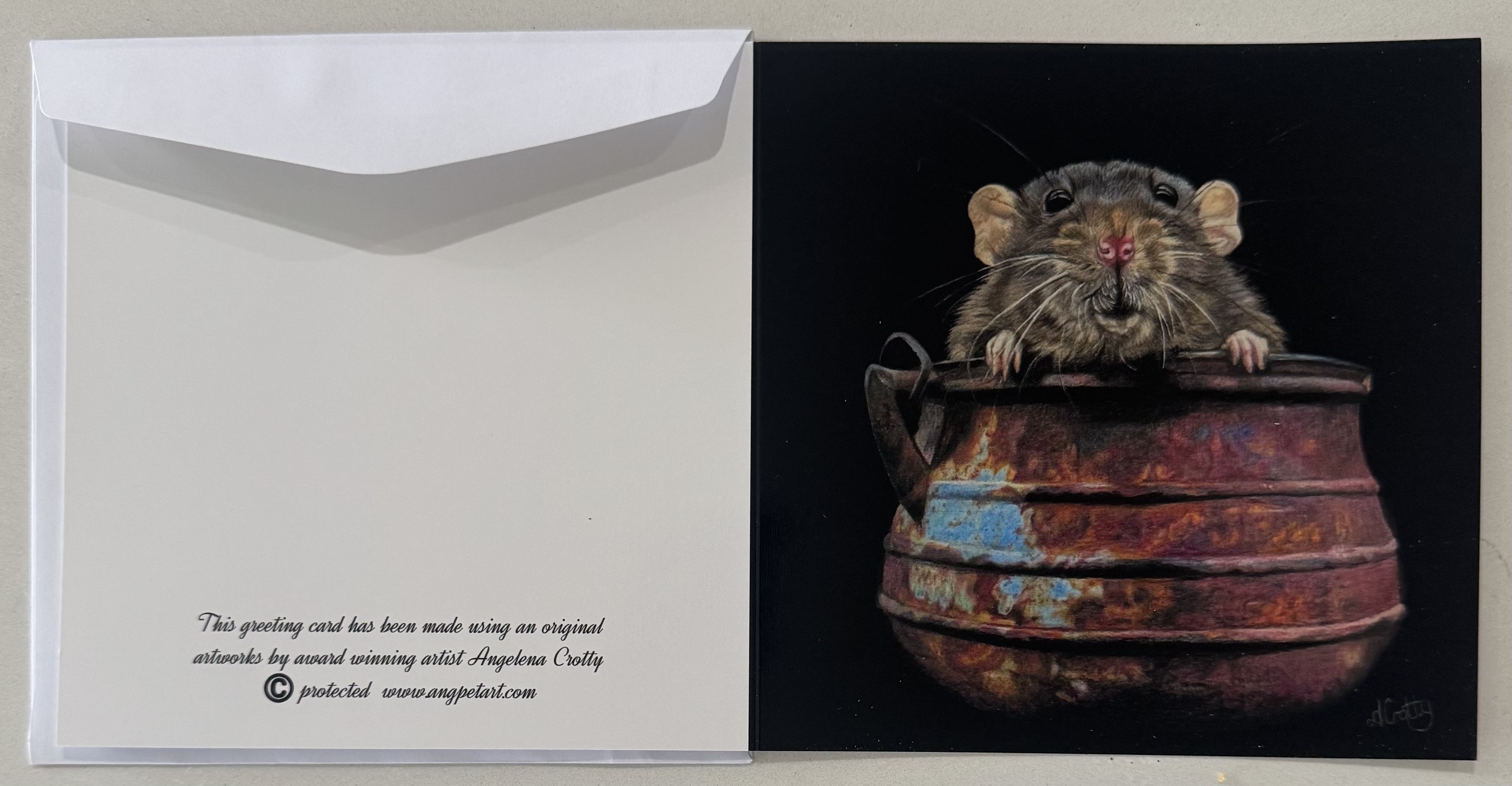 Rat in Pot Greeting Card
