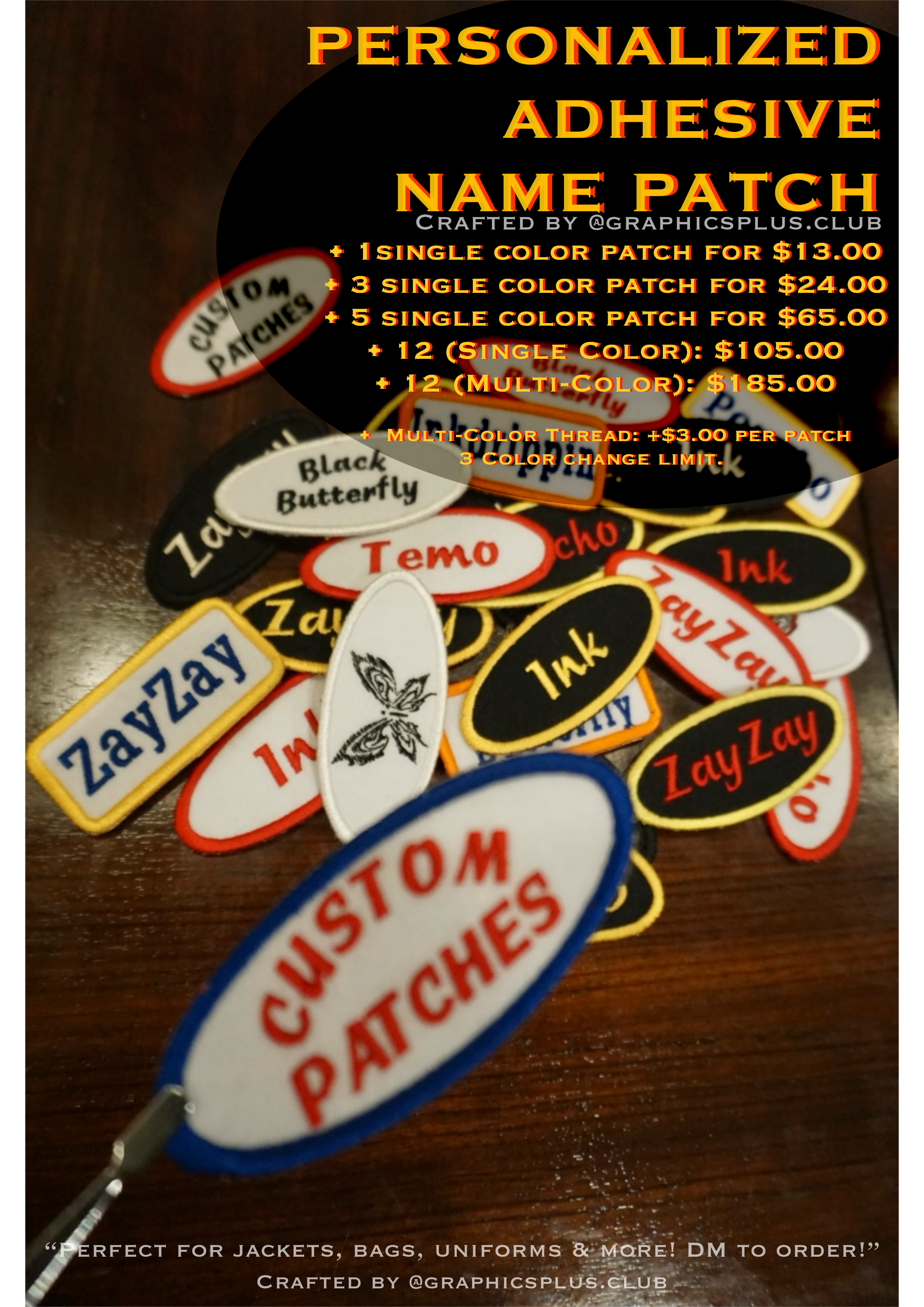 PERSONALIZED ADHESIVE NAME PATCH 