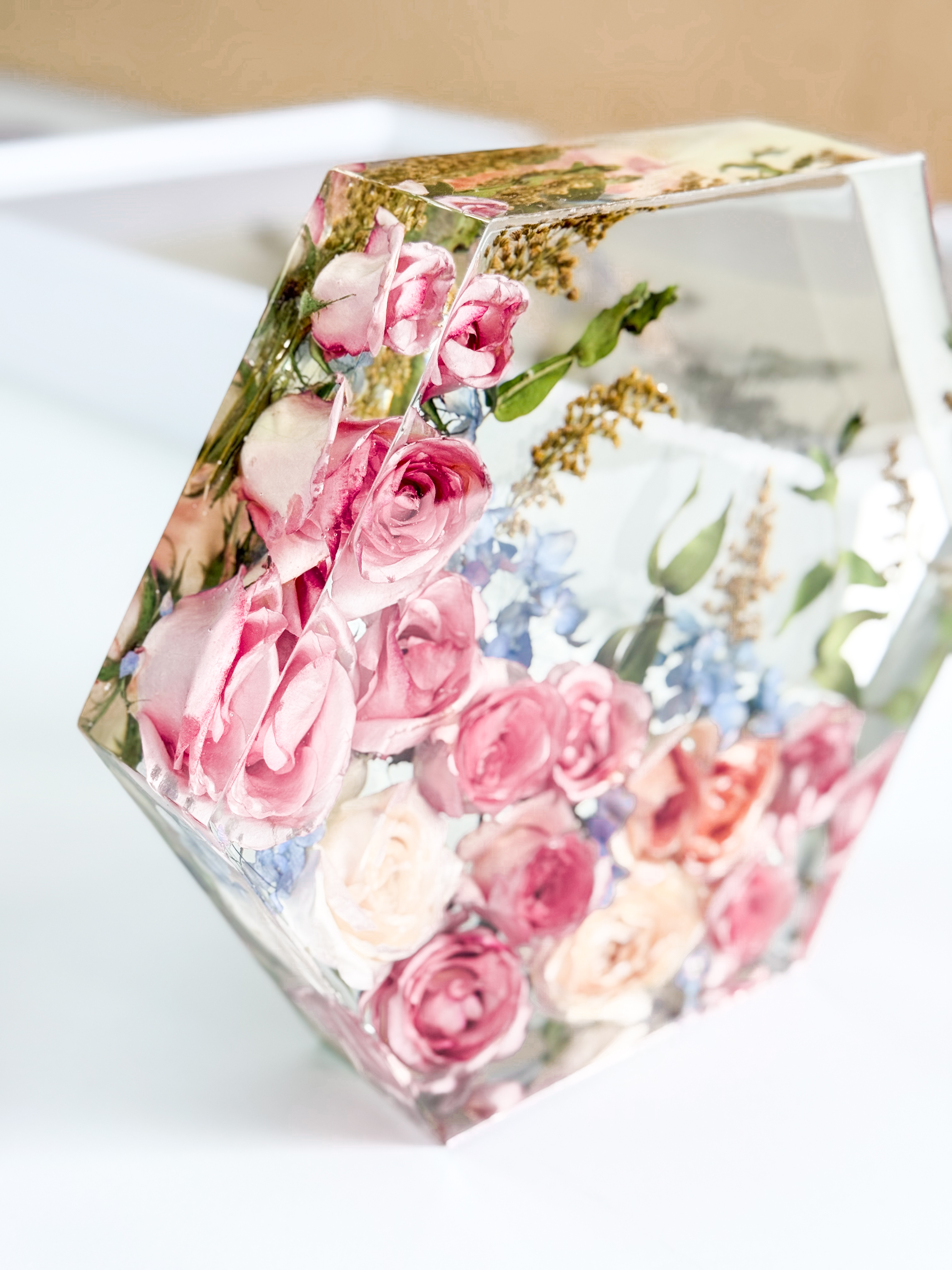 Eternização em resina formato Hexagonal (P,M,G)