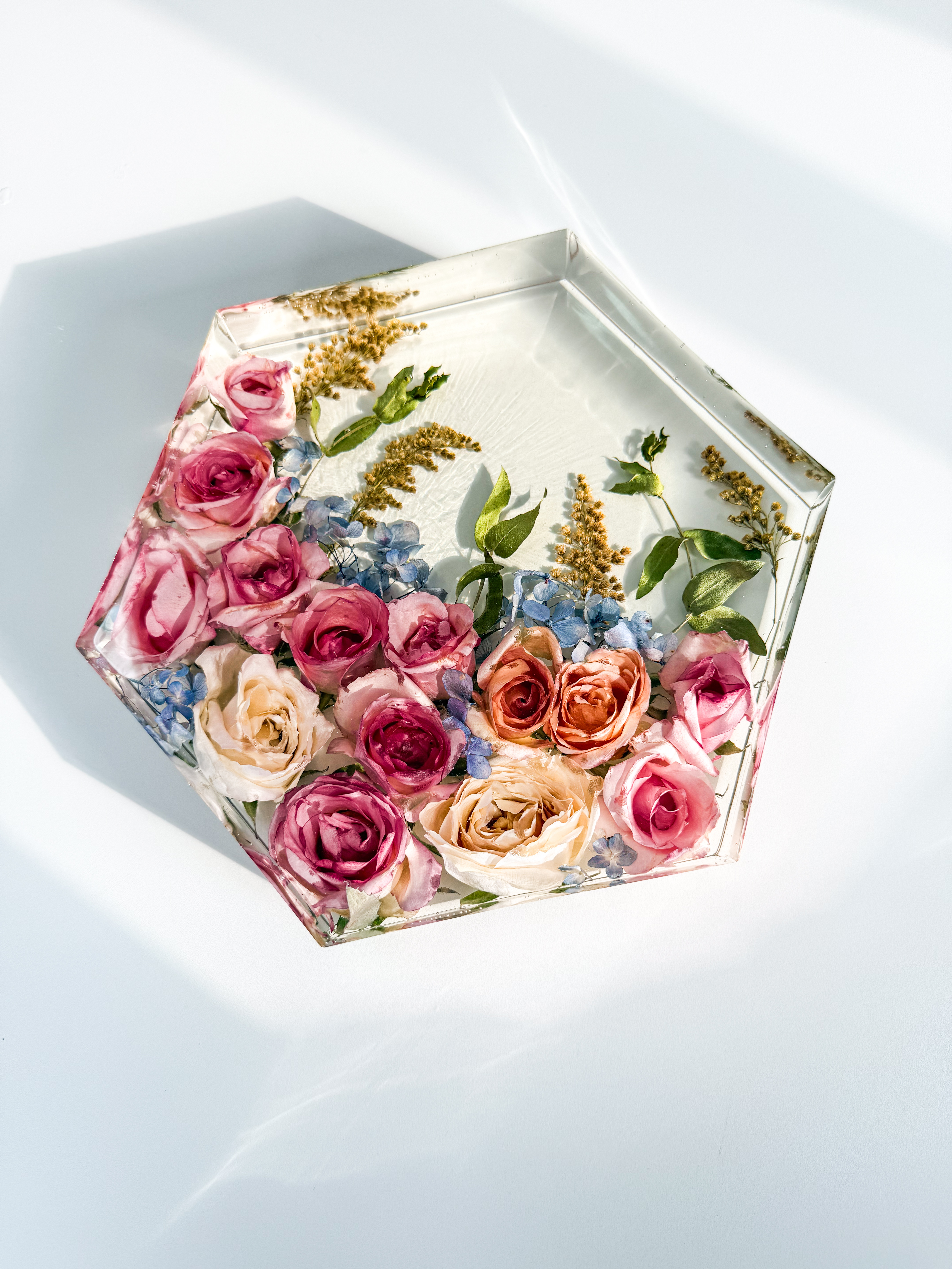 Eternização em resina formato Hexagonal (P,M,G)