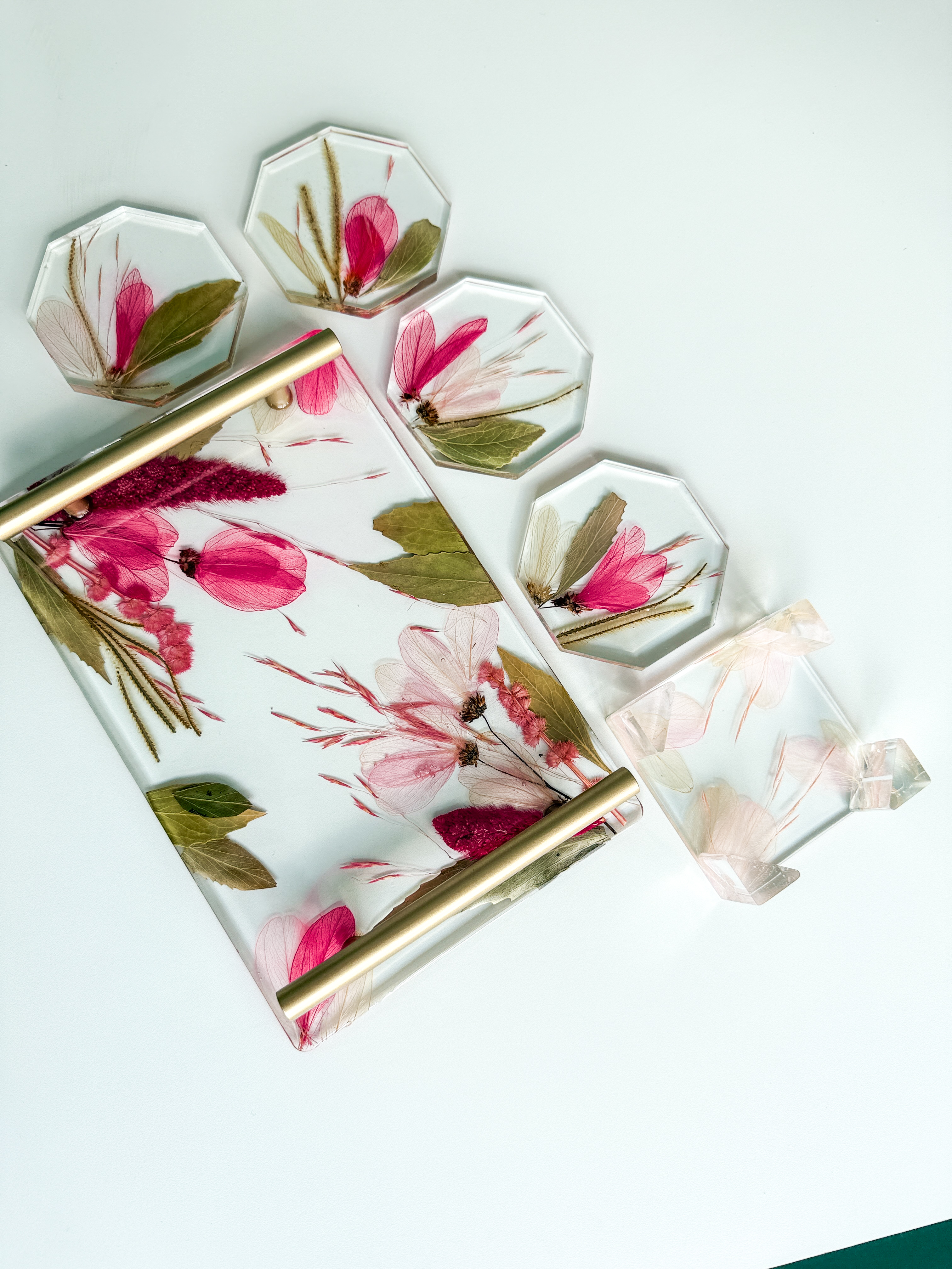 Kit bandeja + 4 porta copos 