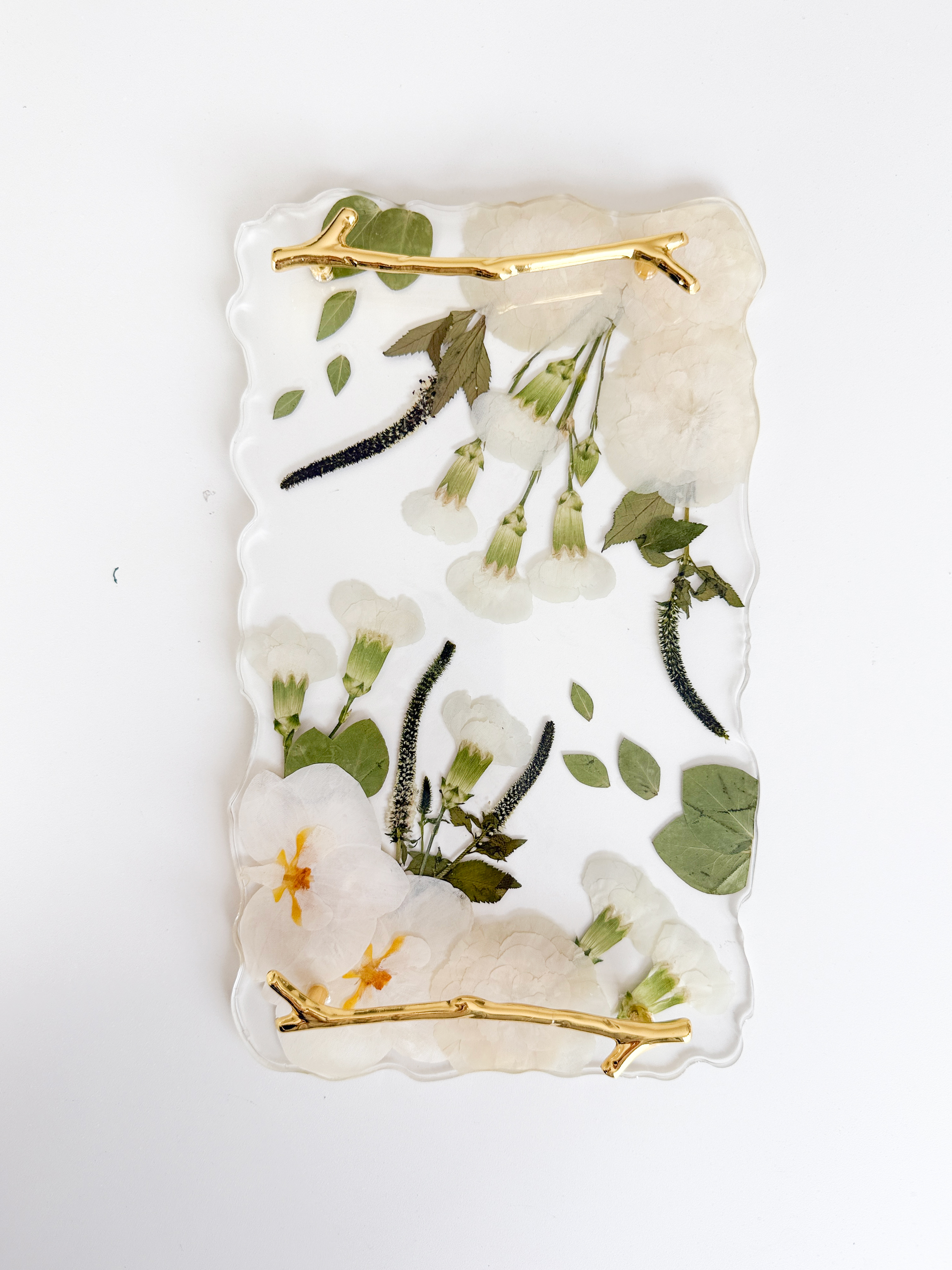 Kit bandeja + 4 porta copos borda irregular 