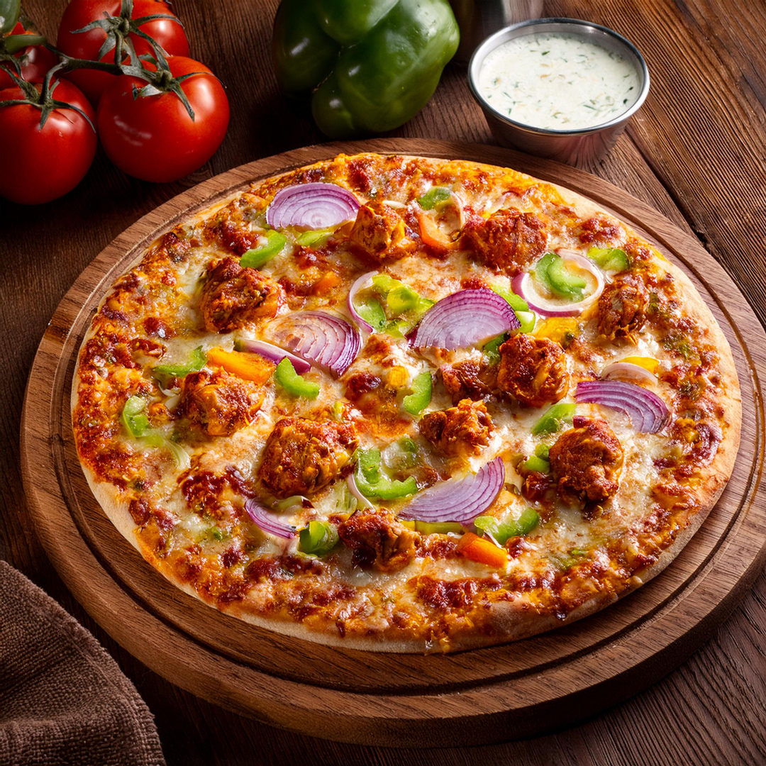 Mini North Indian Chicken Tikka Pizza