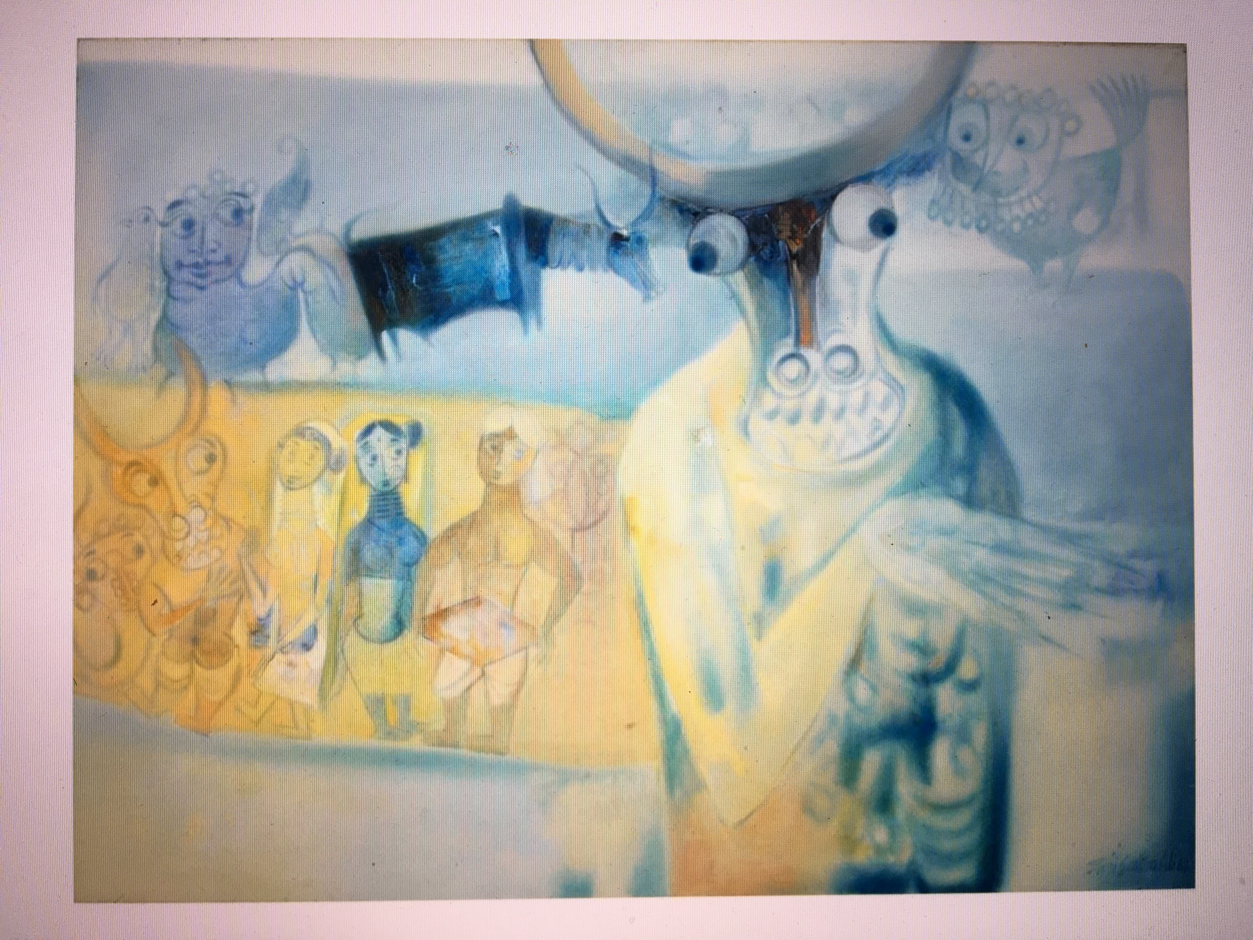 "Devil Dance" '71 Oil on Canvas Painting by J.Sultan Ali(1920-1990), India