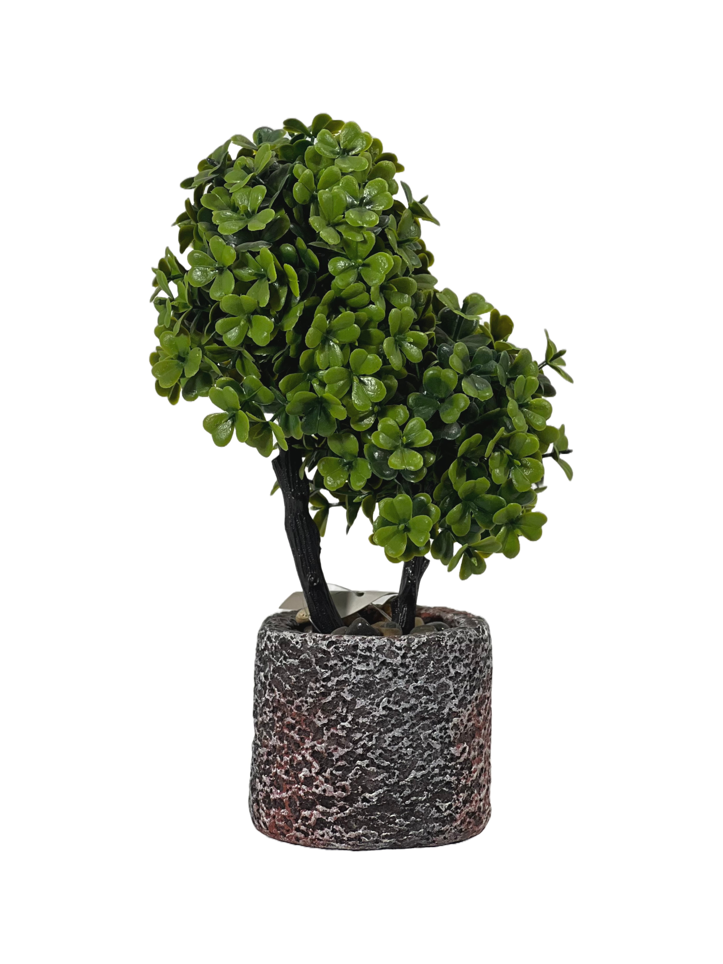 The Green Gallery Artificial Bonsai Tree in Textured Stone Pot – 3 Variants | Realistic Faux Plant for Home & Office Decor | 20 cm