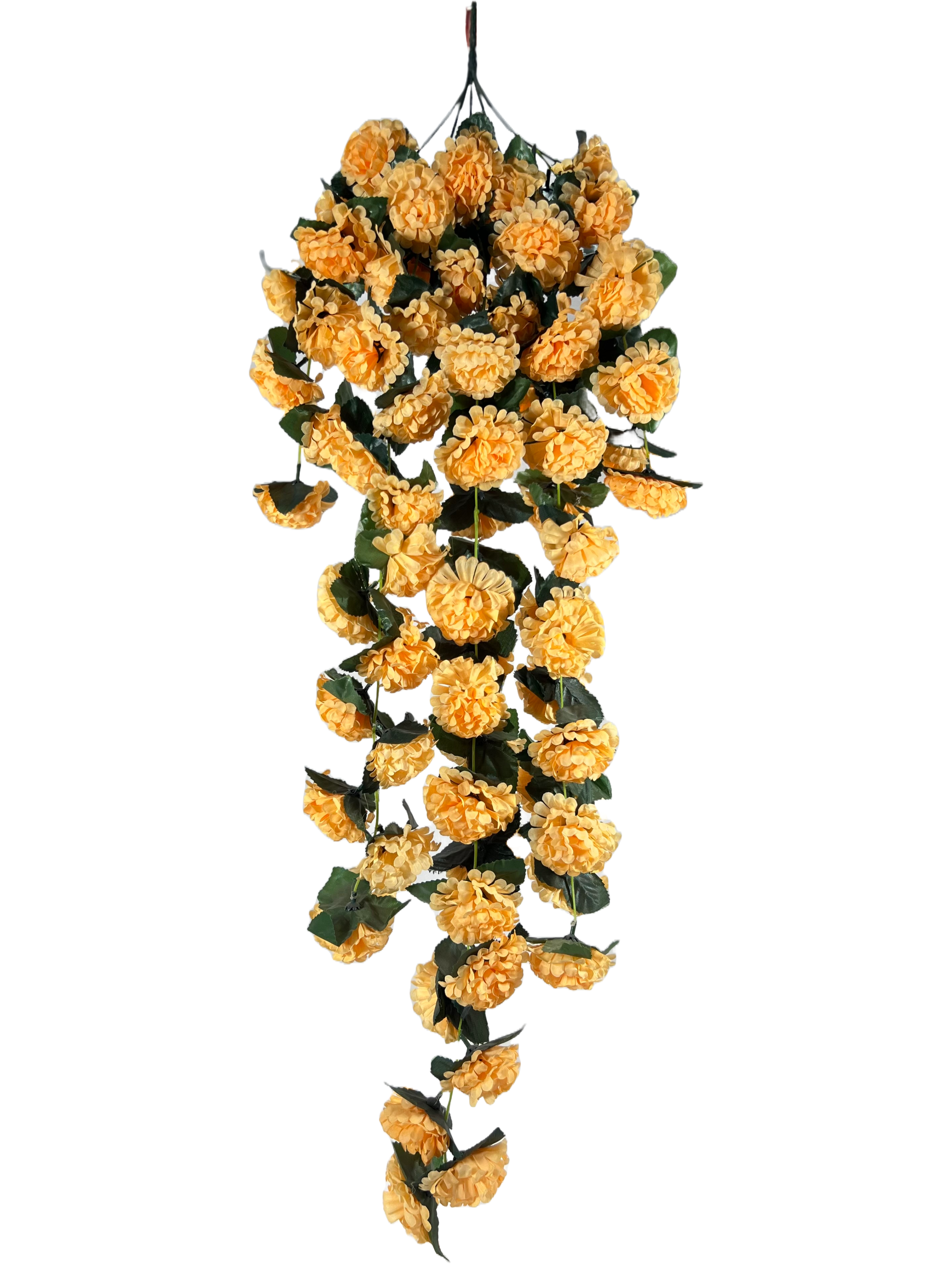 The Green Gallery Artificial Hanging Marigold Flower Garland – 110 cm Decorative Floral Bunch for Home & Festive Decor | 6 Color Variants