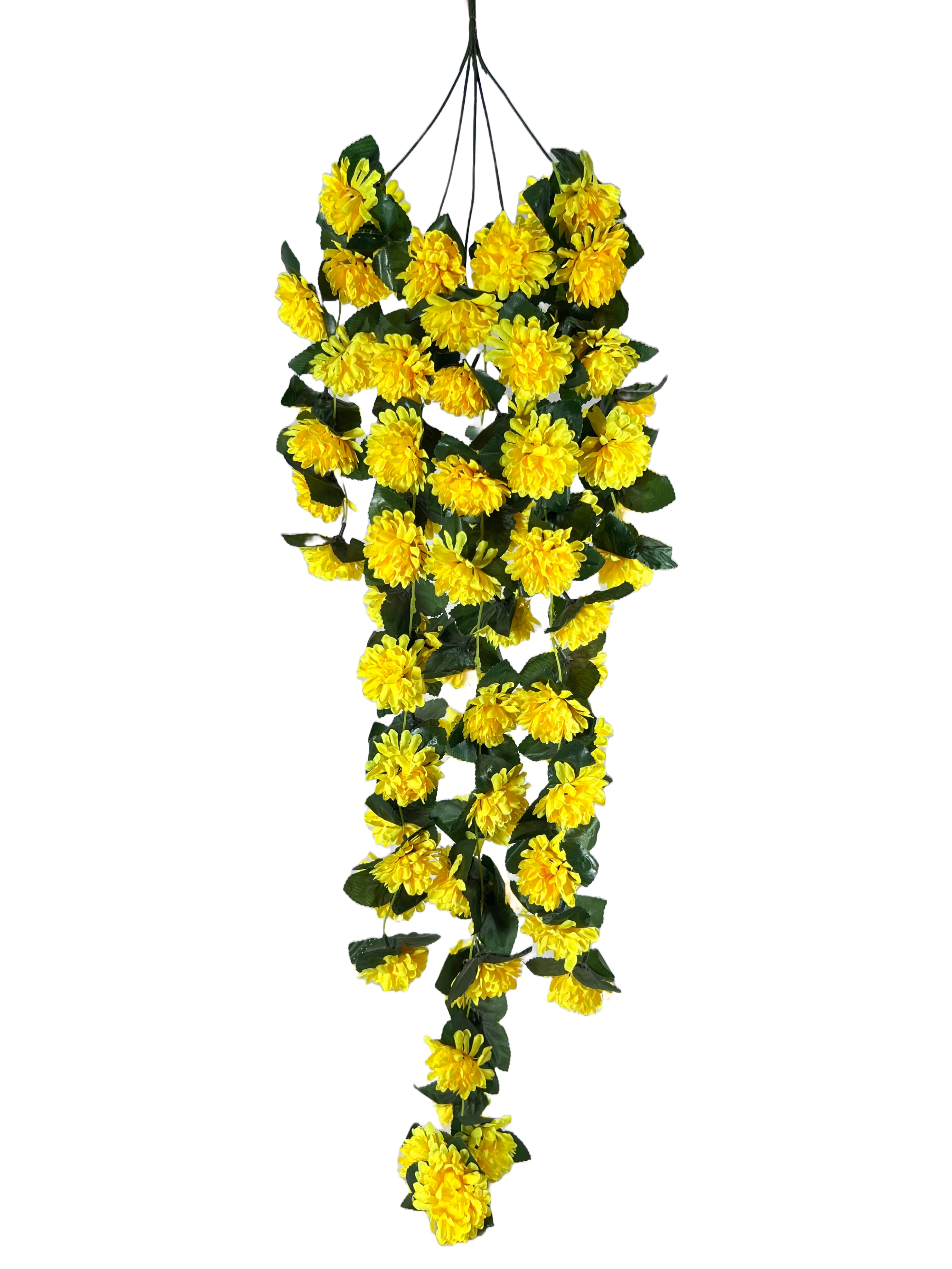 The Green Gallery Artificial Hanging Marigold Flower Garland – 110 cm Decorative Floral Bunch for Home & Festive Decor | 6 Color Variants