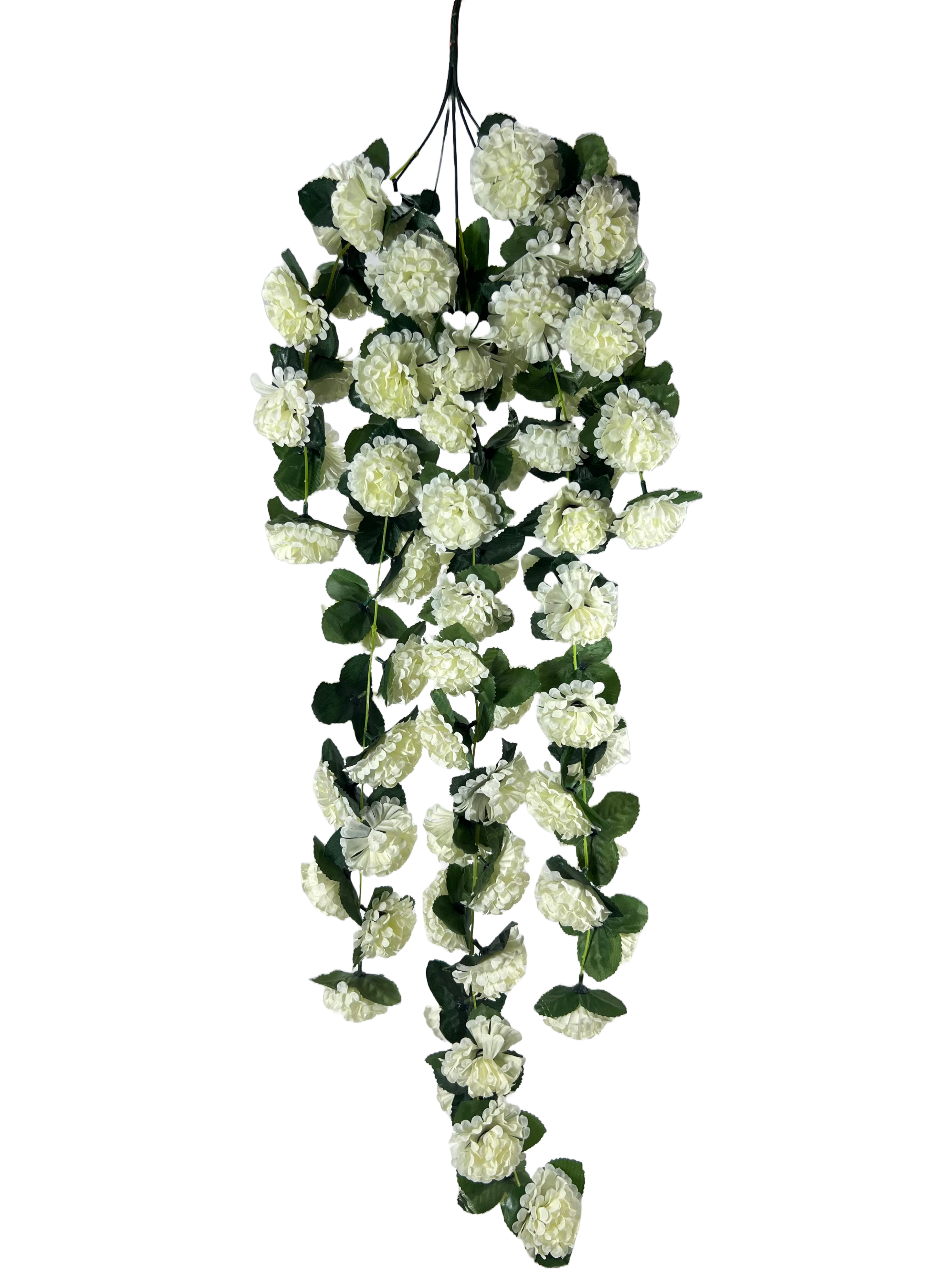 The Green Gallery Artificial Hanging Marigold Flower Garland – 110 cm Decorative Floral Bunch for Home & Festive Decor | 6 Color Variants