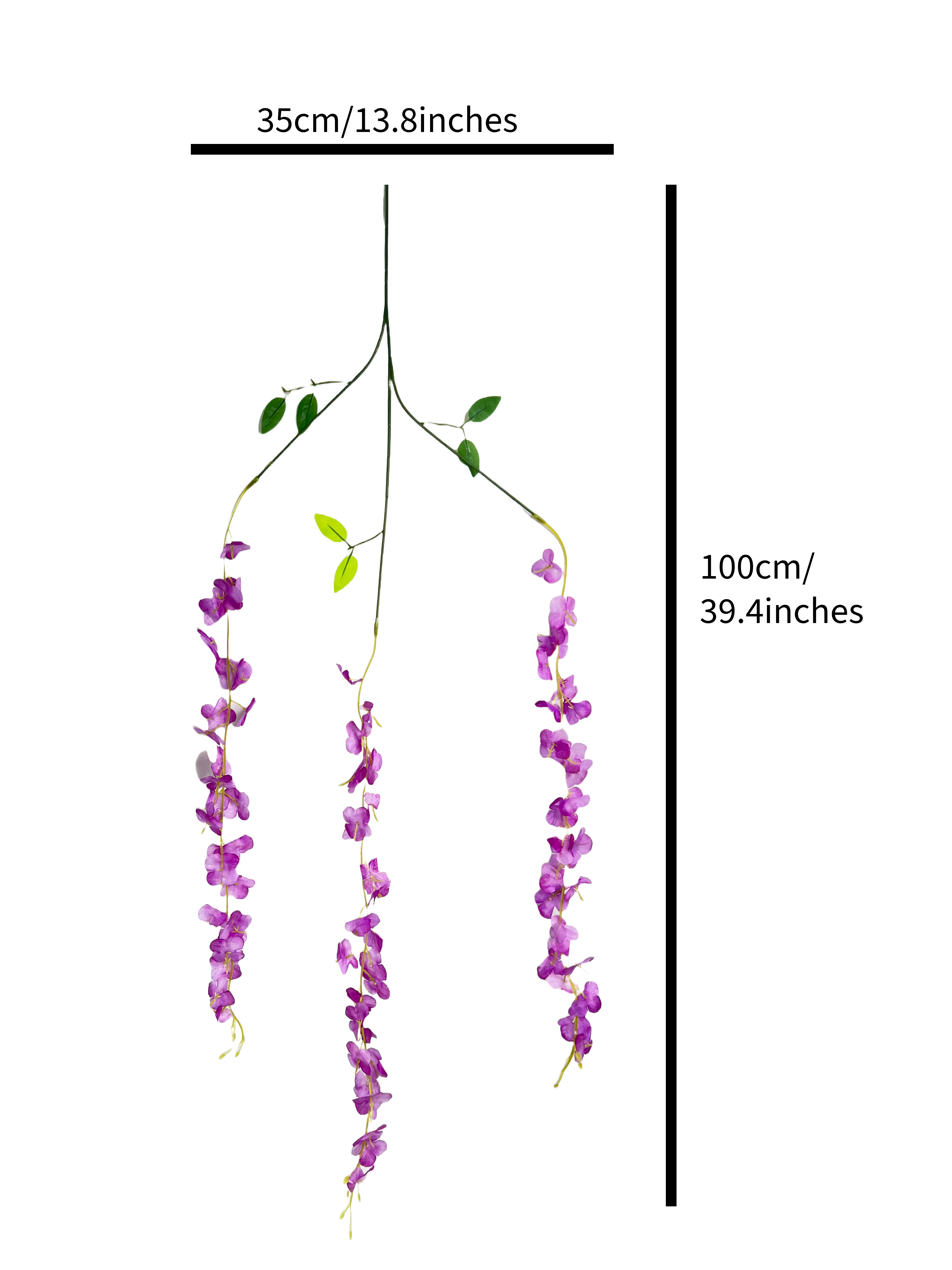 The Green Gallery Artificial Hanging Wisteria Vine – 100 cm Silk Garland (Pack of 12) for Home, Event, and Wall Decor | Available in 8 Color Variants