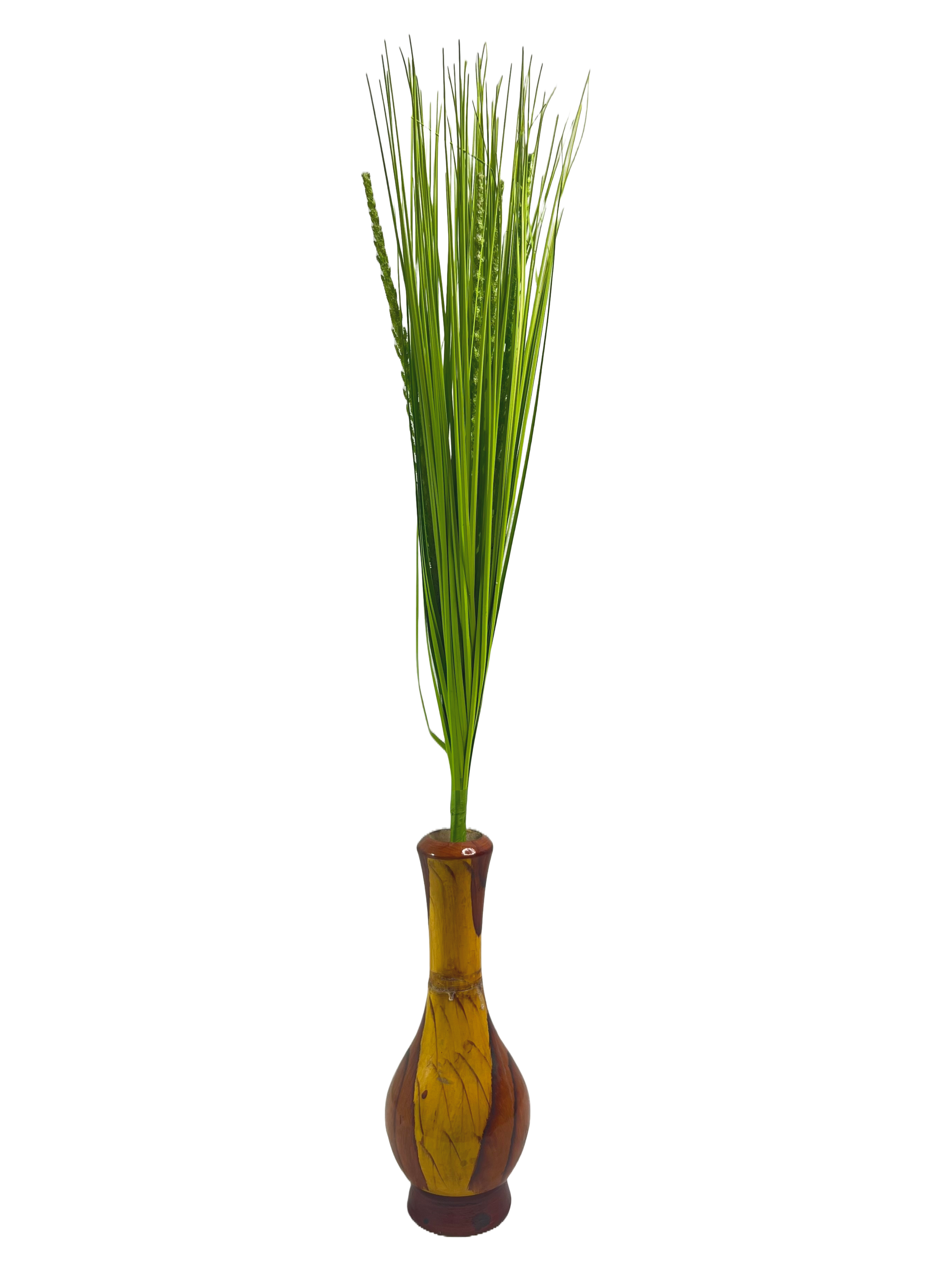 The Green Gallery Artificial Grass Arrangement in Hand-Painted Ceramic Vase | Faux Grass Stick Bunch for Tabletop & Corner Decor – 4 Color Variants