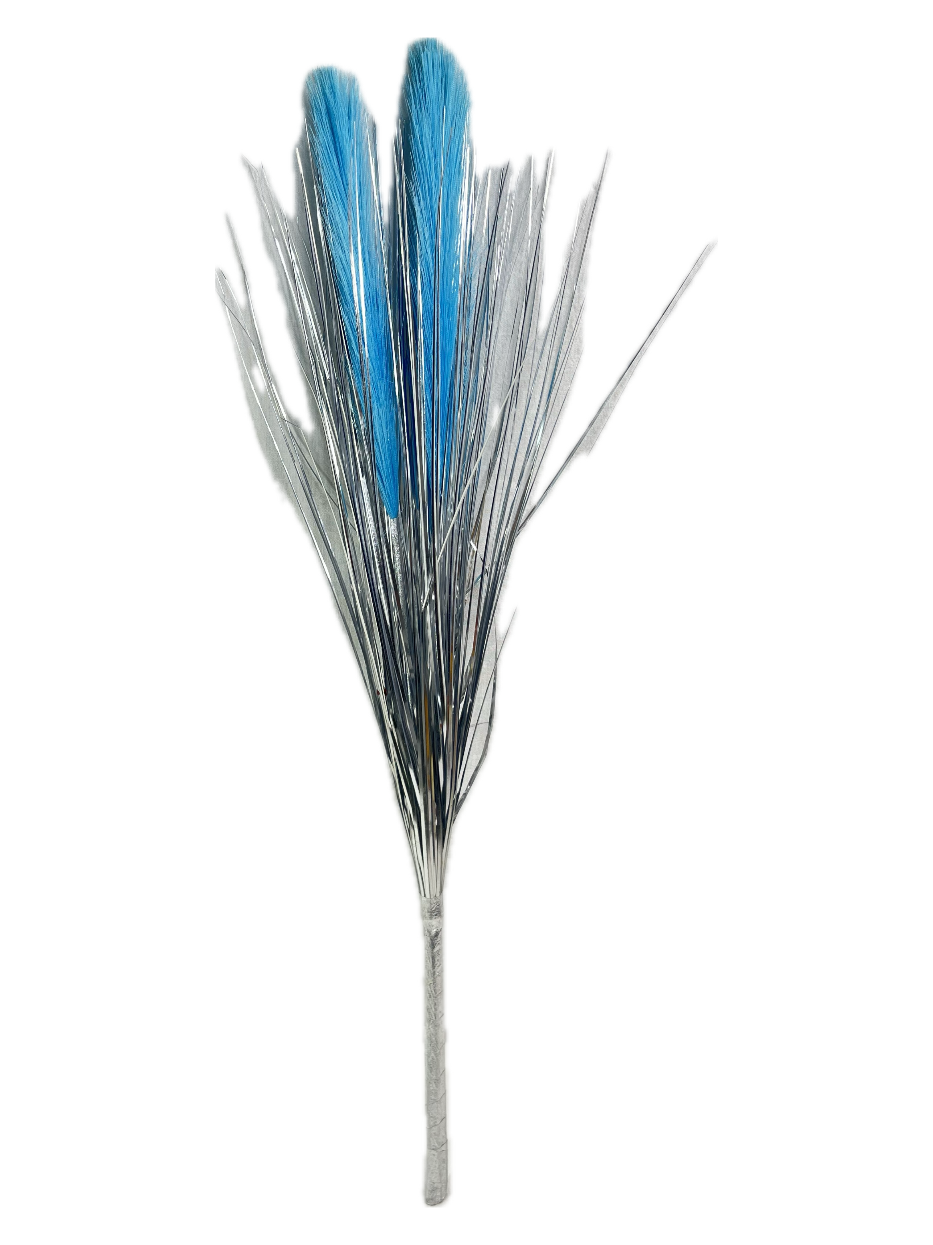 The Green Gallery Artificial Tinsel Grass Stems | Metallic Foil & Feather-Tip Faux Sticks for Festive Decor, Vase Arrangements & Gifting – Set of 4 Color Variants