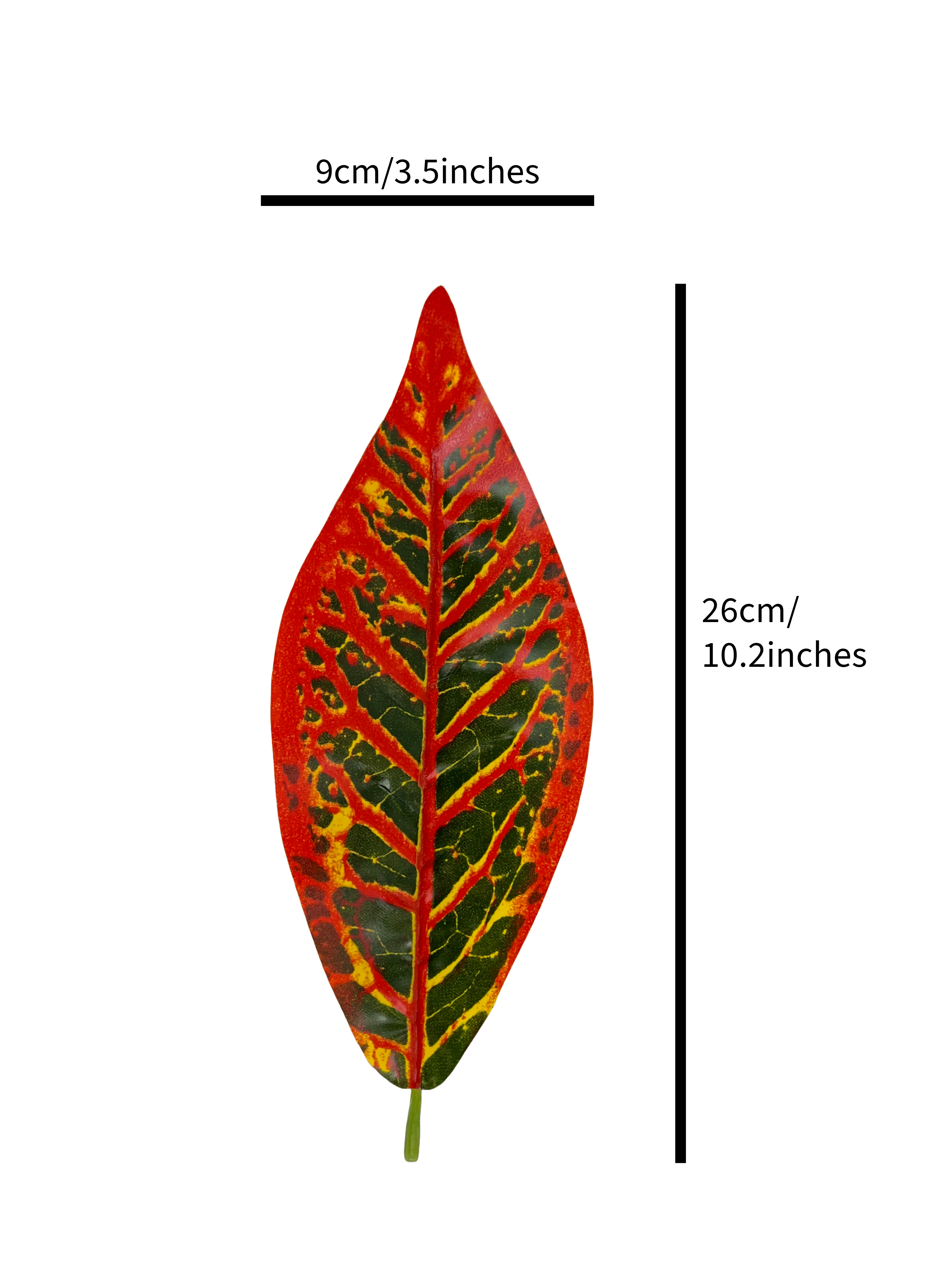 The Green Gallery Artificial Croton Leaf Plant – 47 x 38 cm Decorative Bunch for Vases, Home & Event Decor | 3 Color Variants