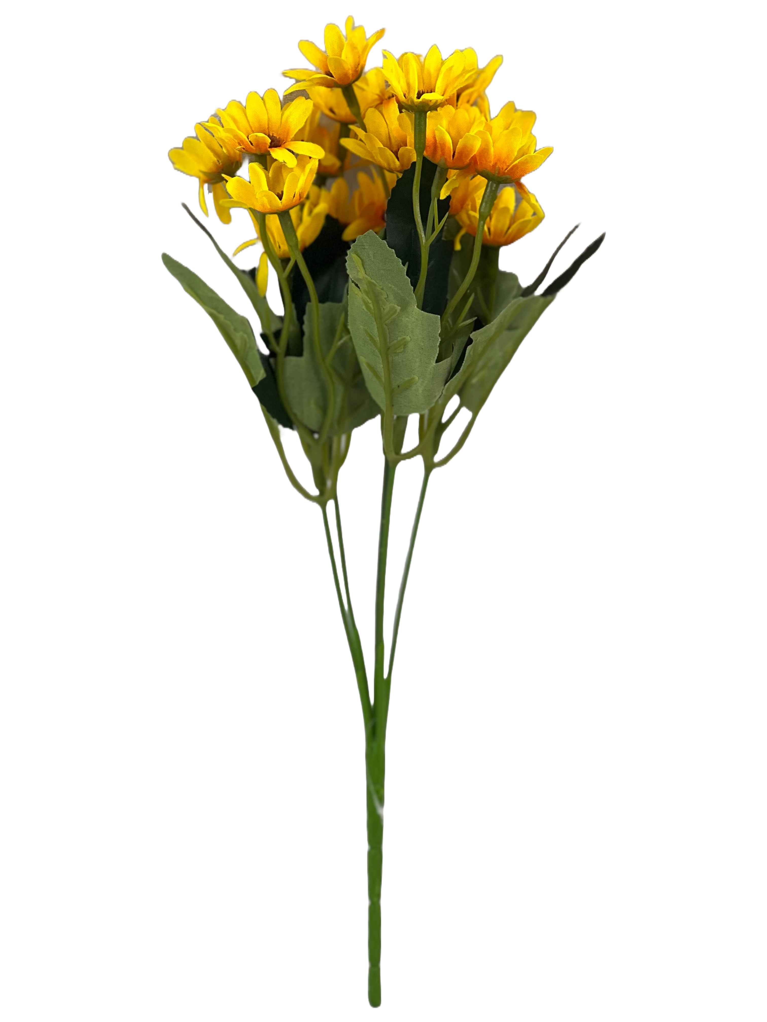 The Green Gallery Artificial Daisy Bunch – Yellow | 30cm Real Touch Flowers for Home & Event Decor