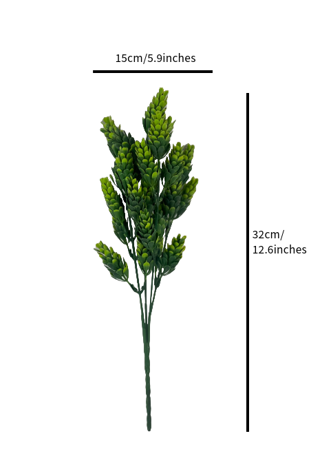 The Green Gallery Artificial Corn Grass Filler Bunch – 32.5cm Natural Look for Bouquets, Jars & Vases (2 Colors)