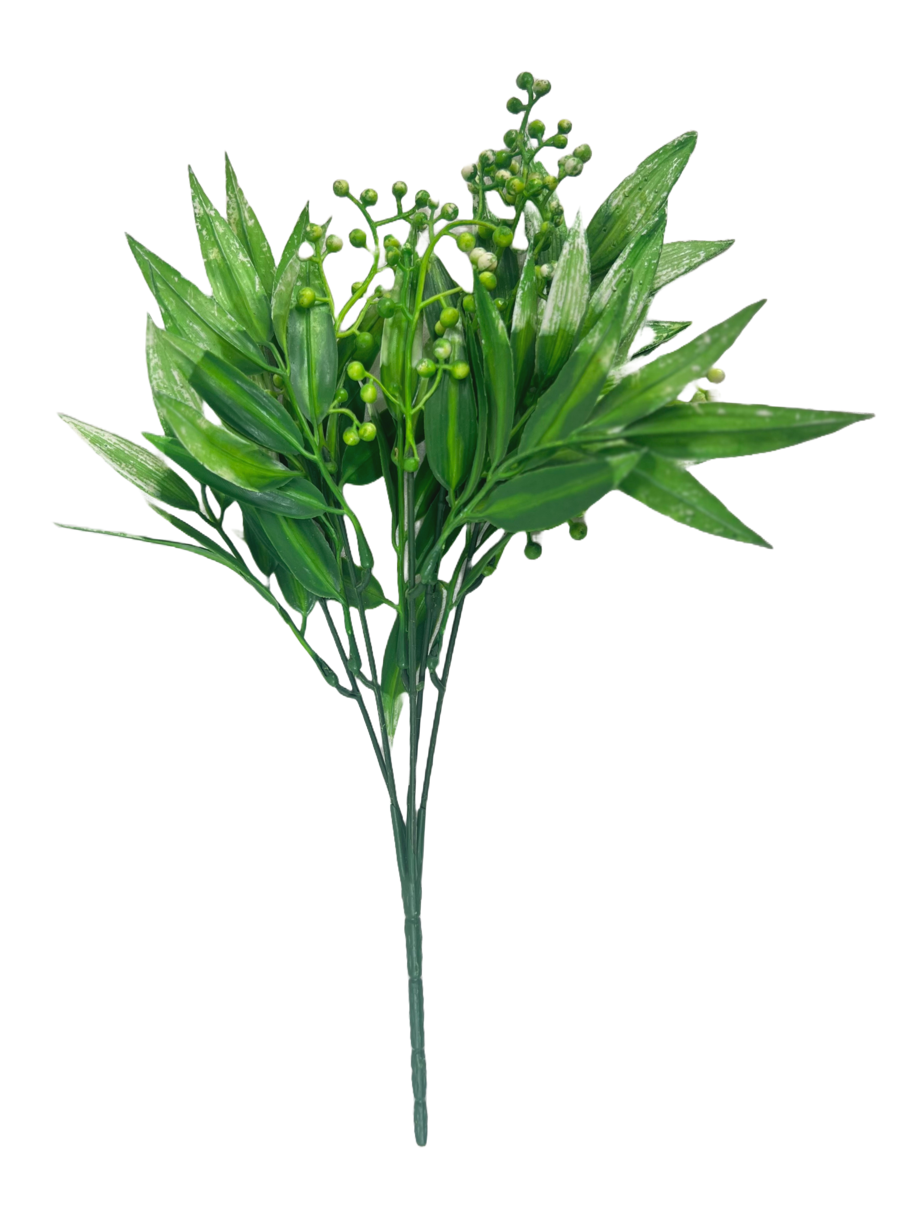 The Green Gallery Artificial Lily Bud Bunch with Green Berry Fillers – 33cm Realistic Foliage for Vases, Bouquets & Decor (5 Color Options)
