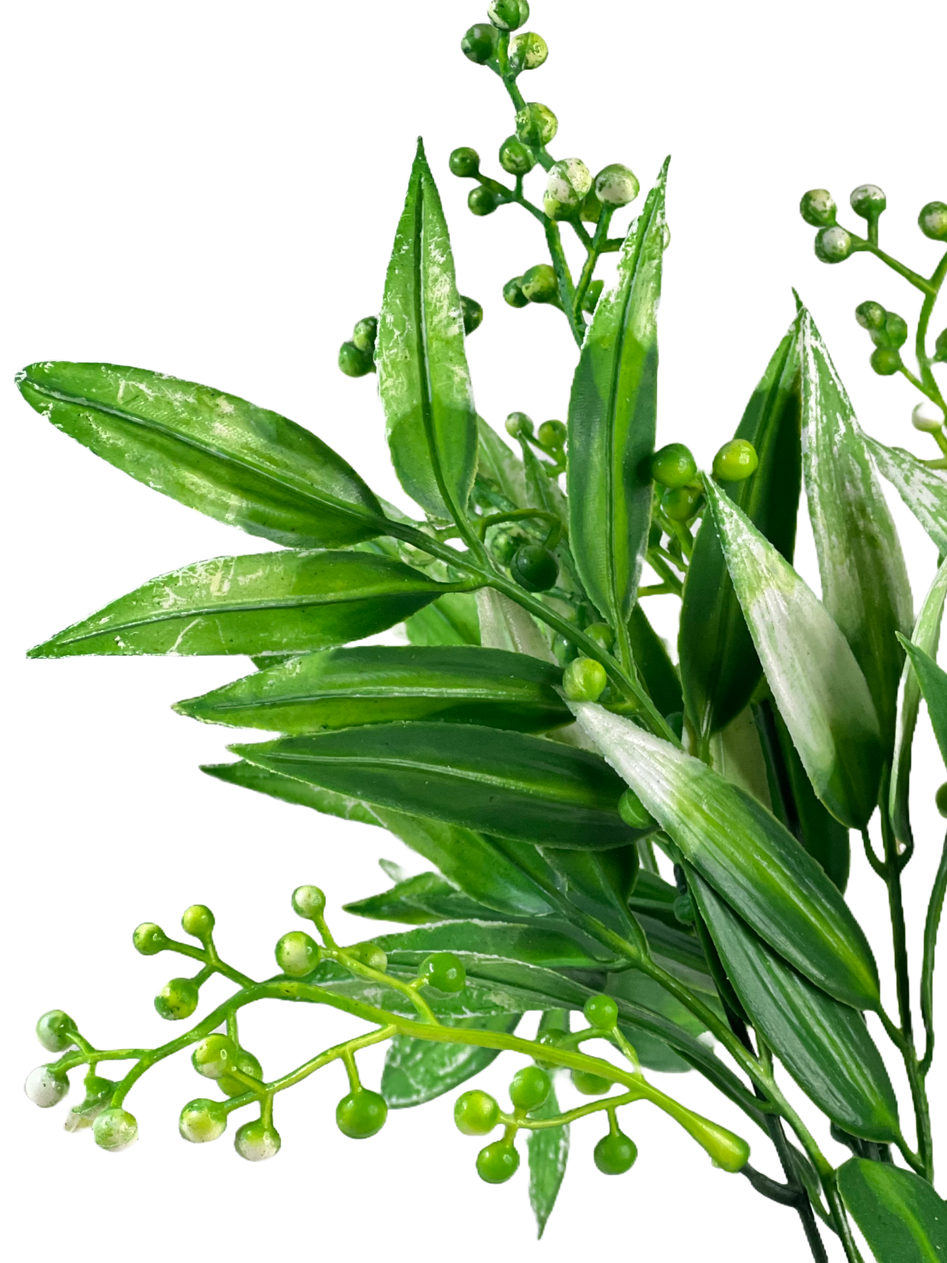 The Green Gallery Artificial Lily Bud Bunch with Green Berry Fillers – 33cm Realistic Foliage for Vases, Bouquets & Decor (5 Color Options)
