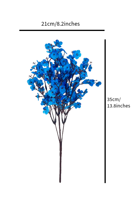 The Green Gallery Artificial Small Blossom Bunch Stick – 35cm Floral Accent for Vases & DIY Arrangements | 6 Color Variants
