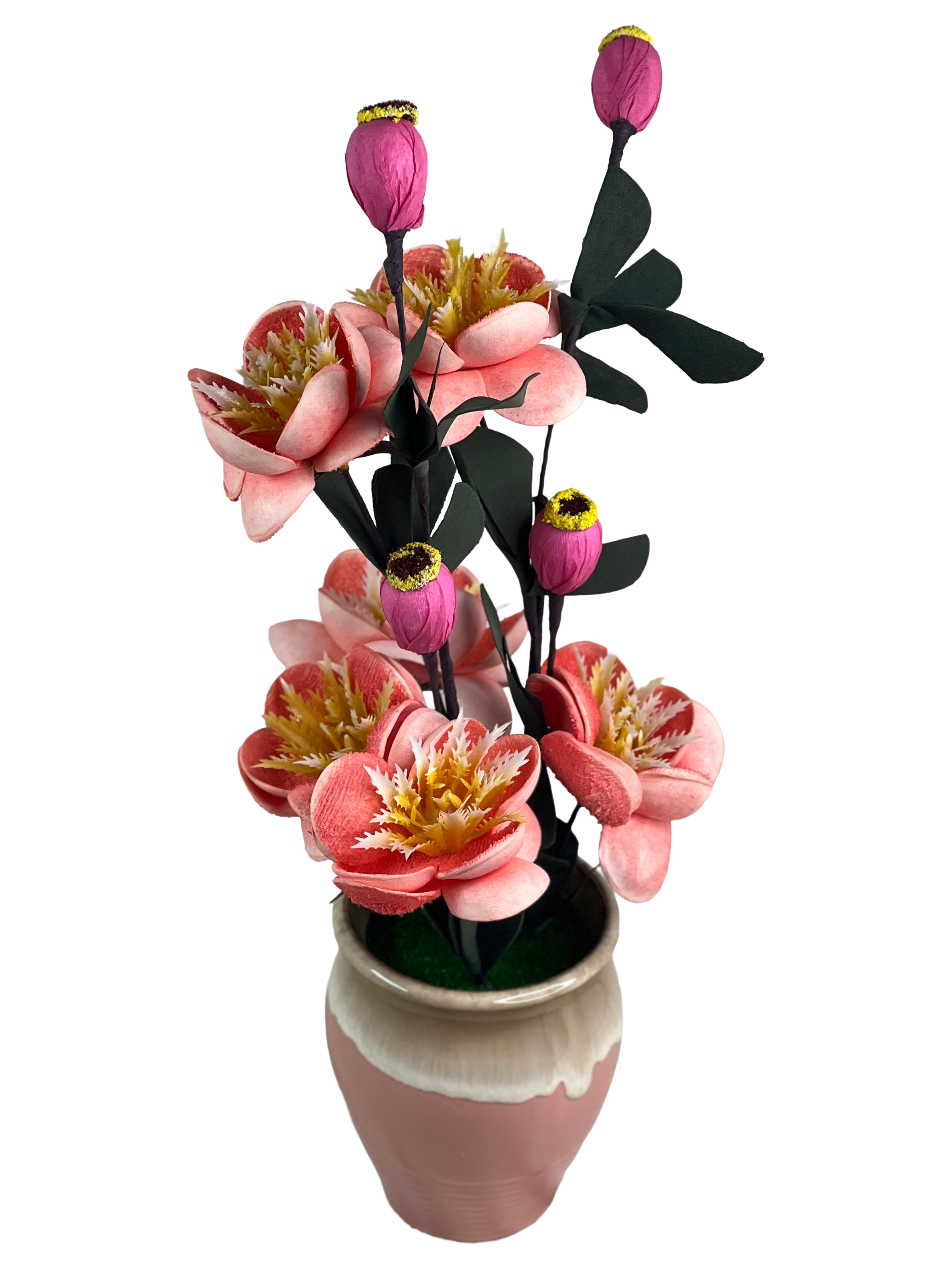 Artificial Lotus Flower in Ceramic Pot