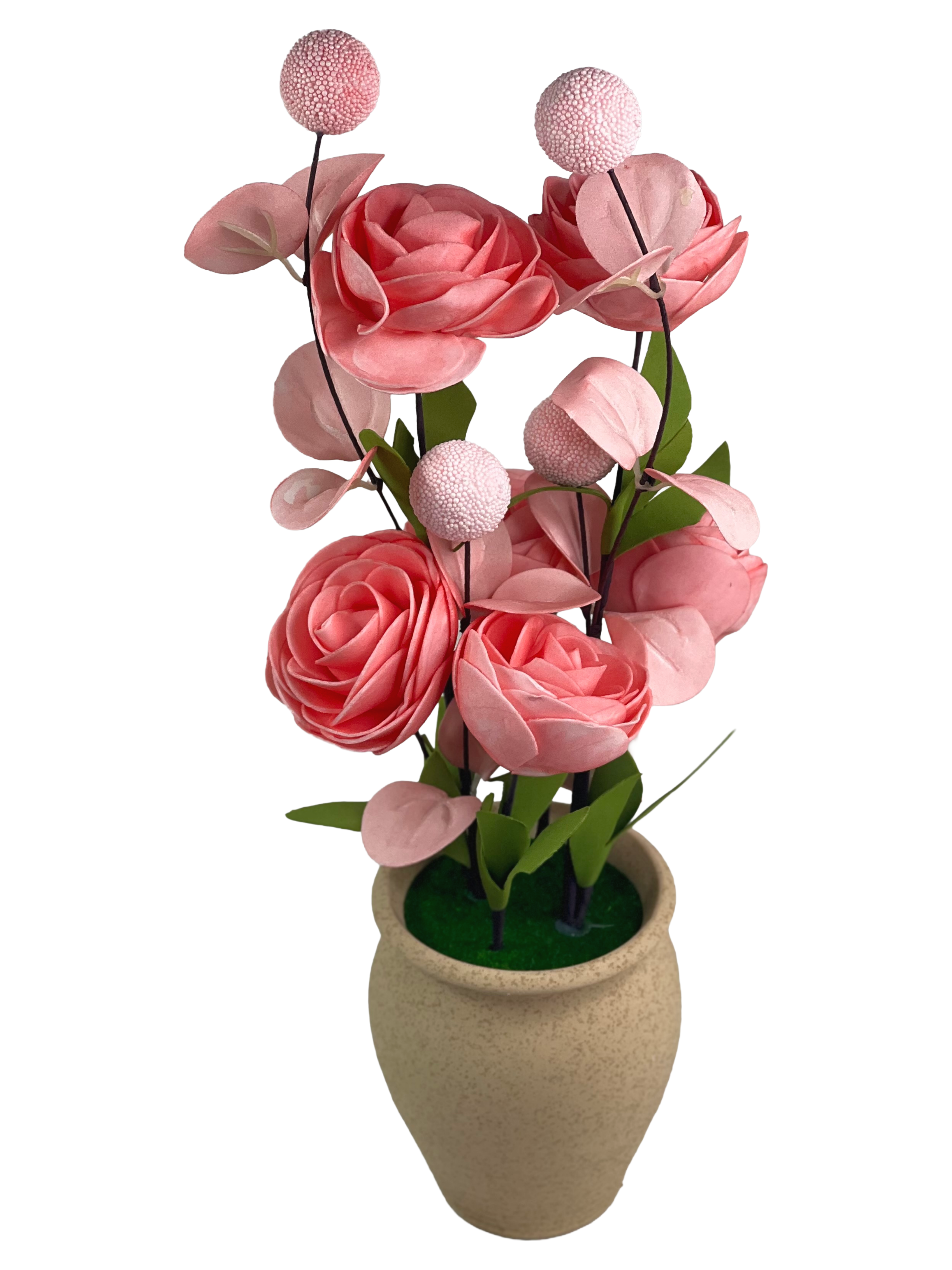 MittiBloom Artificial Flower Pot with Earthen Finish Vase