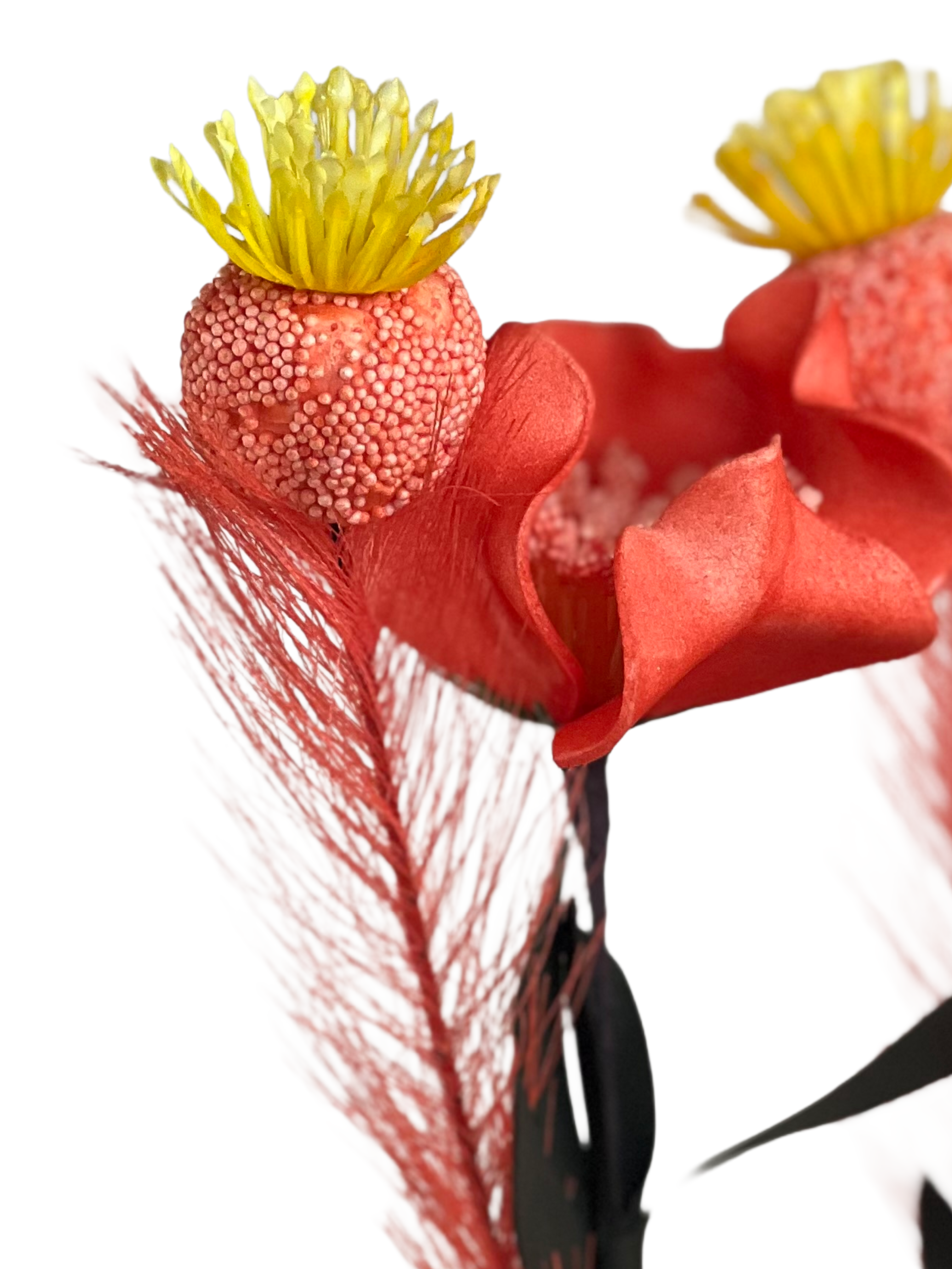 Artificial Exotic Flower Arrangement in Rustic Pot