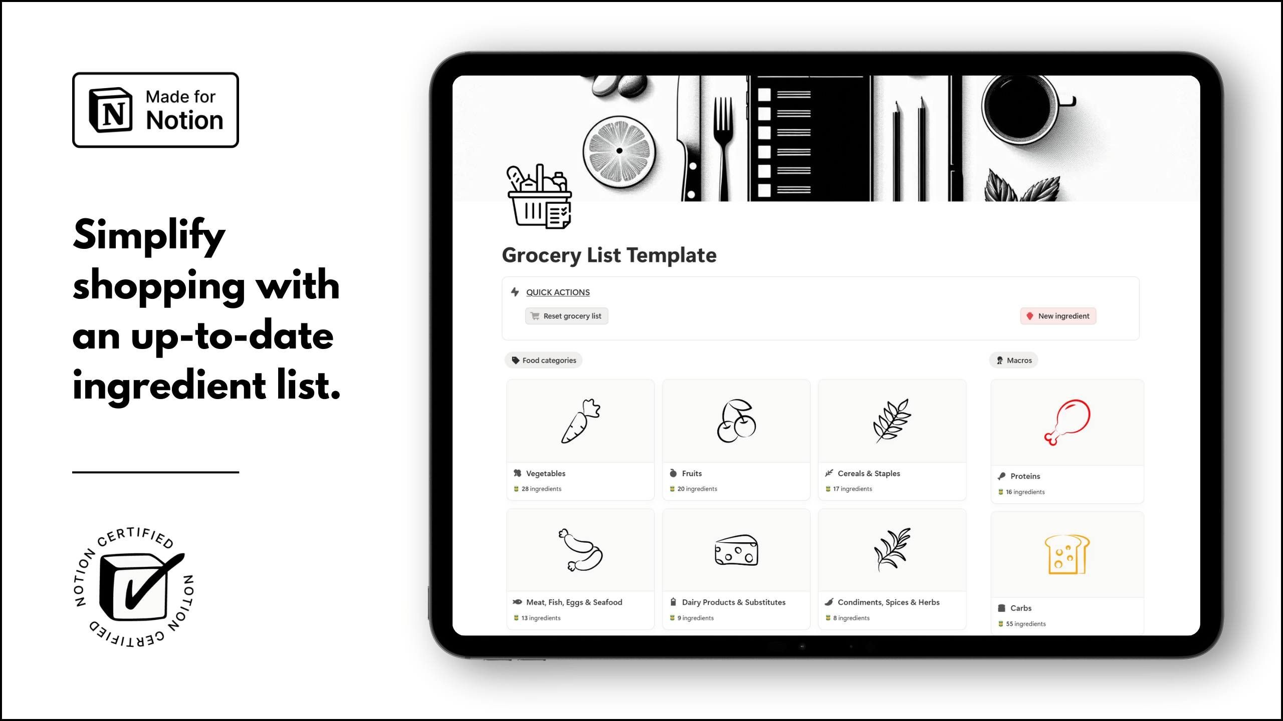 Notion Grocery List Template