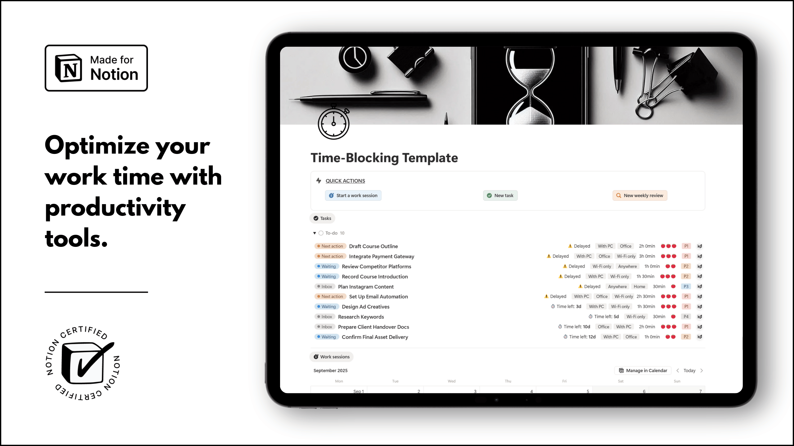 Notion Time-Blocking Template