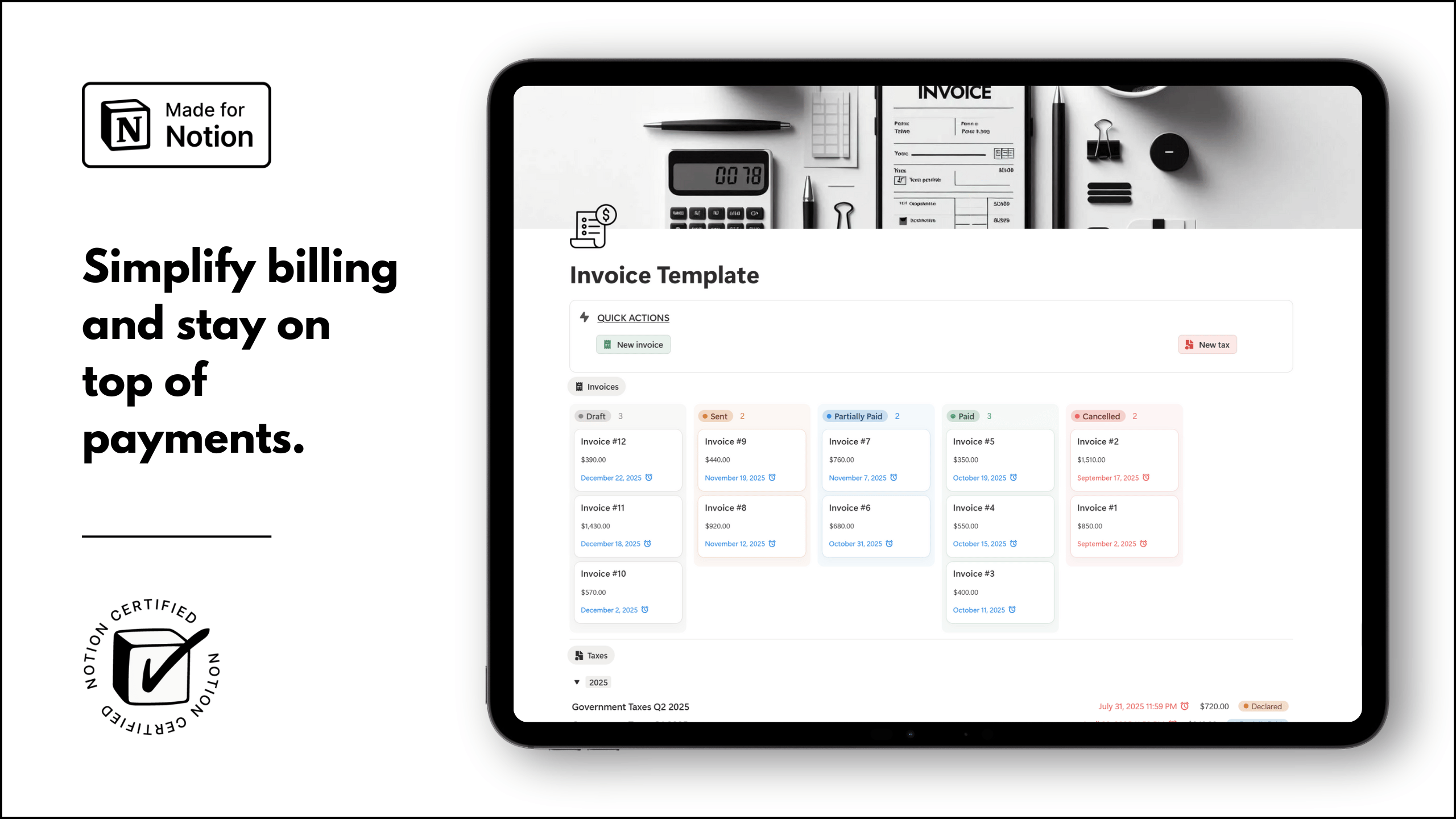 Notion Invoice Template