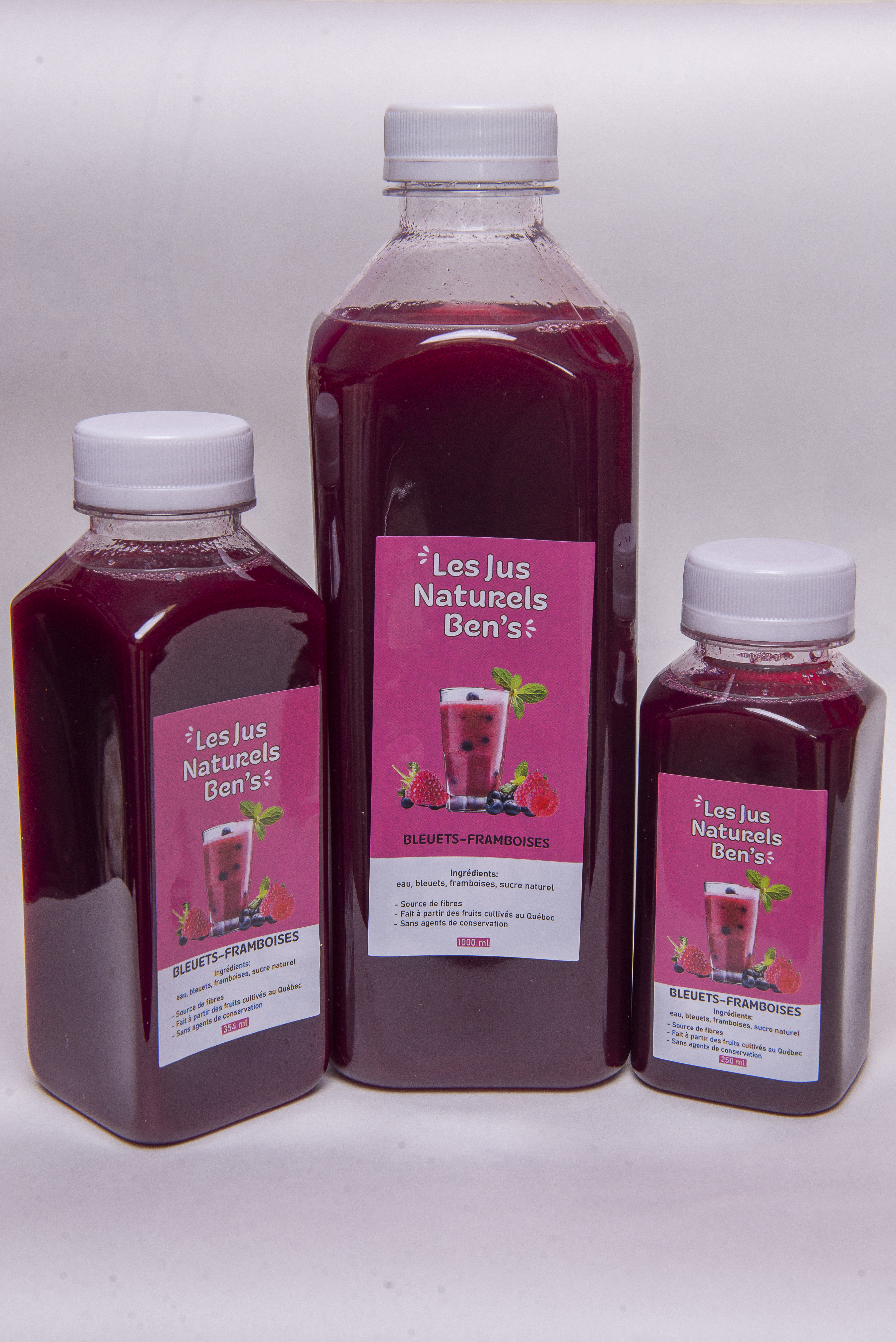 Jus de bleuets framboises - 250ml