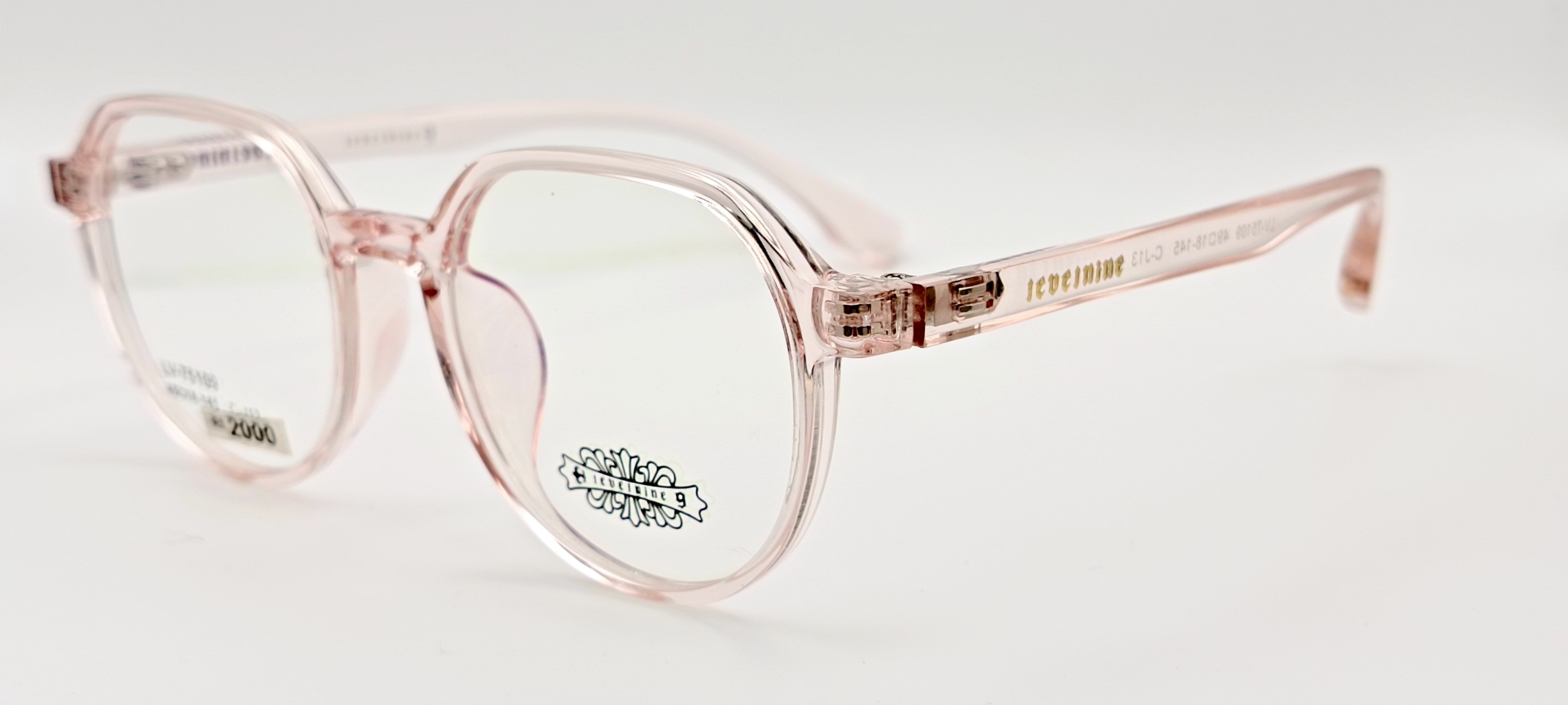 WOMEN LARGE Transparent Pink Frame Glasses SOH 1058