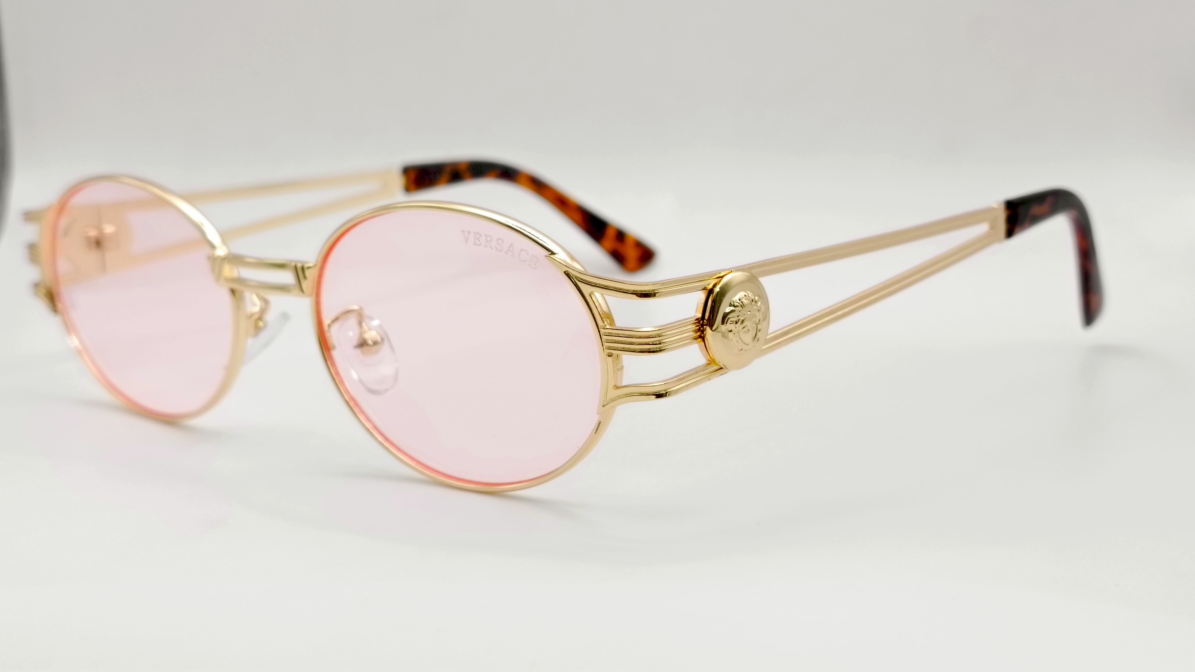 Gold-framed Pink Lens Sunglasses